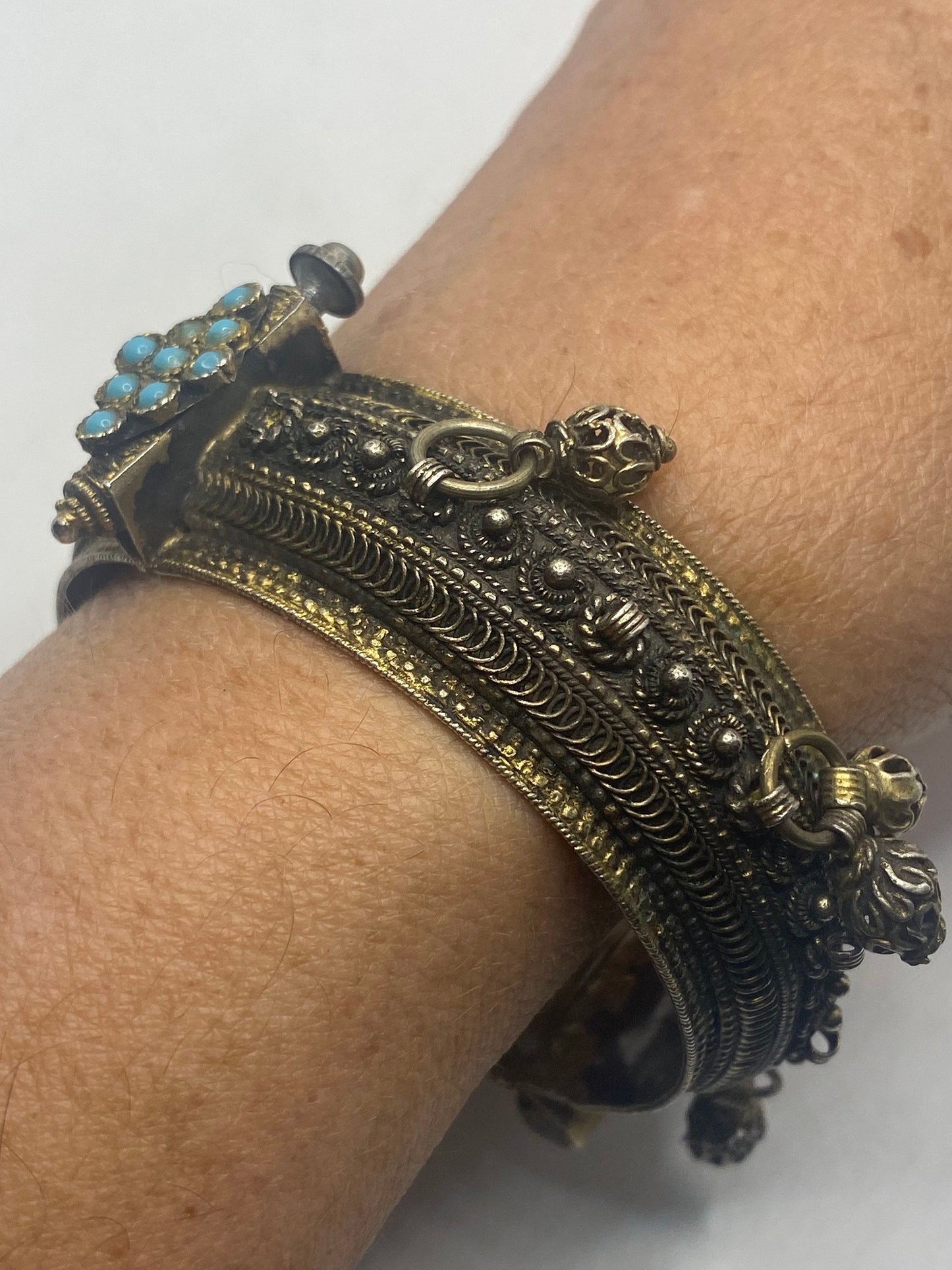 Vintage Moroccan Bangle Bracelet 925 Sterling Silver