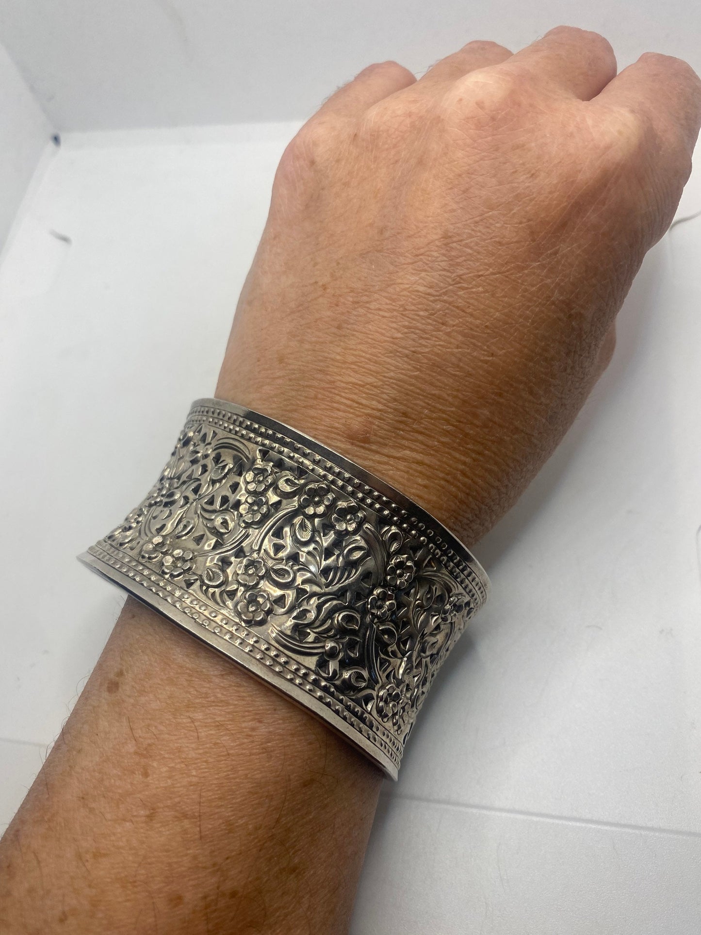 Vintage Bangle Cuff Bracelet 925 Sterling Silver