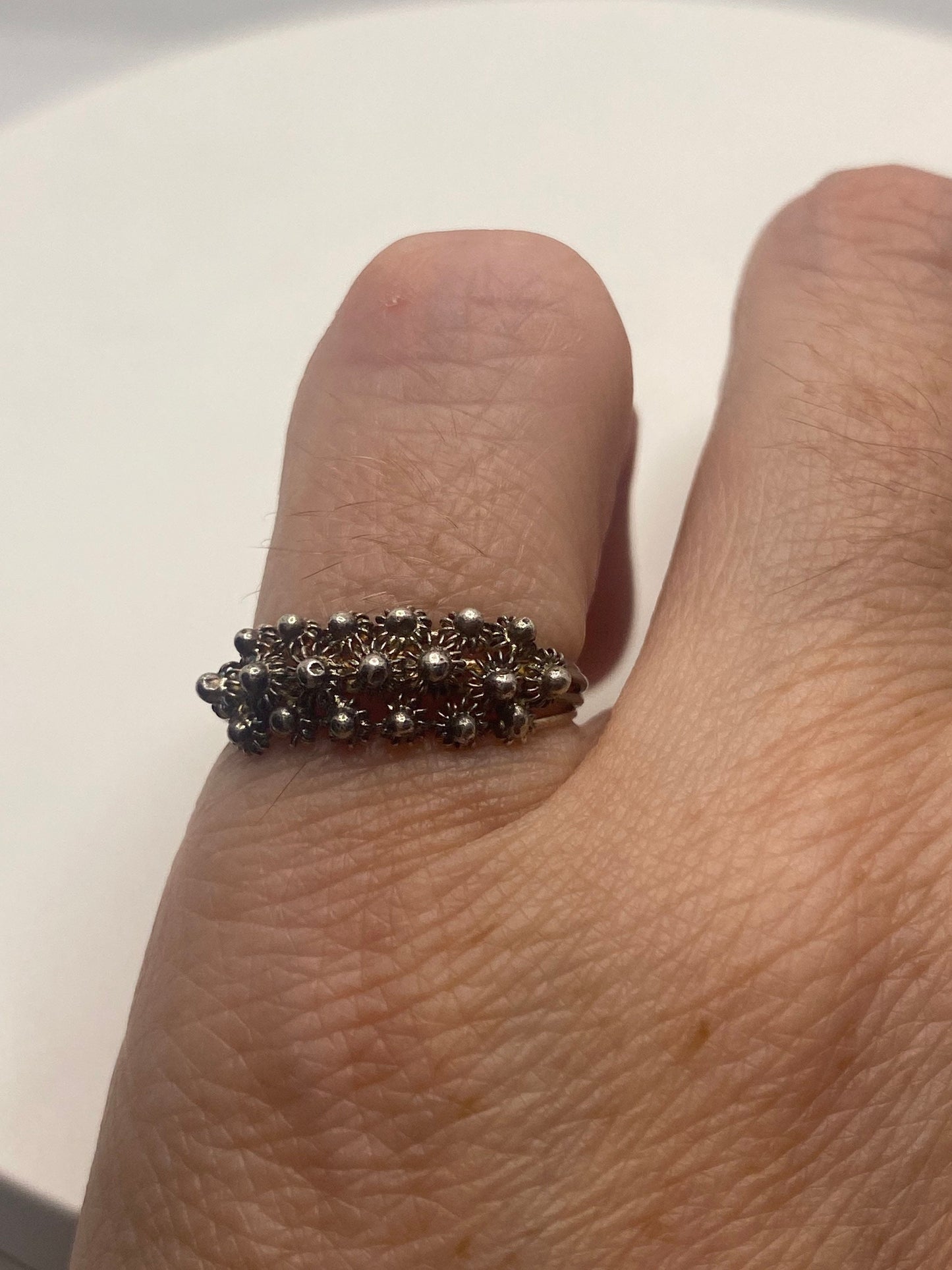 Vintage 925 Sterling Silver Wrapped Wire Filigree Ring