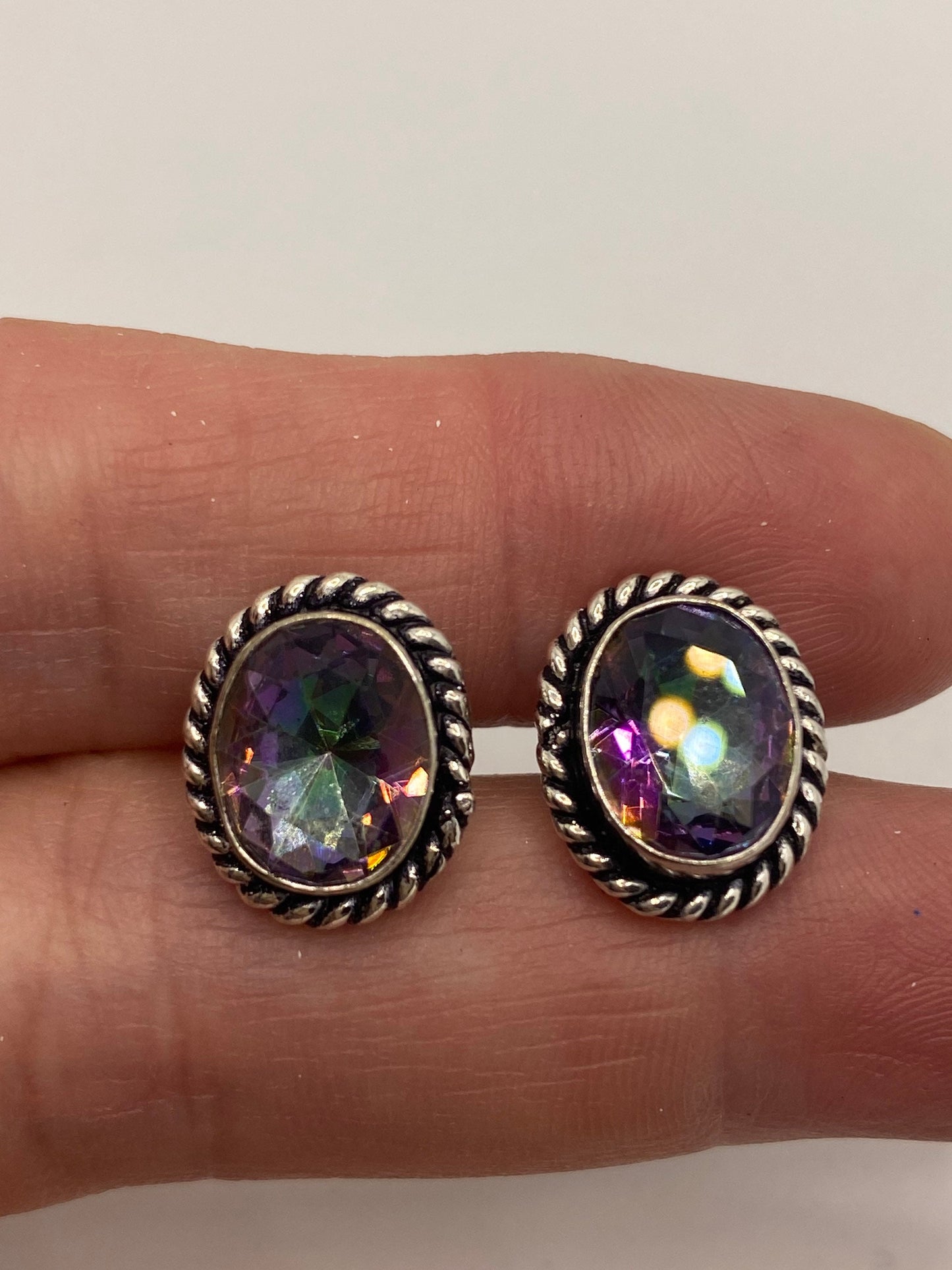 Vintage Blue Mystic Topaz Cuff Links