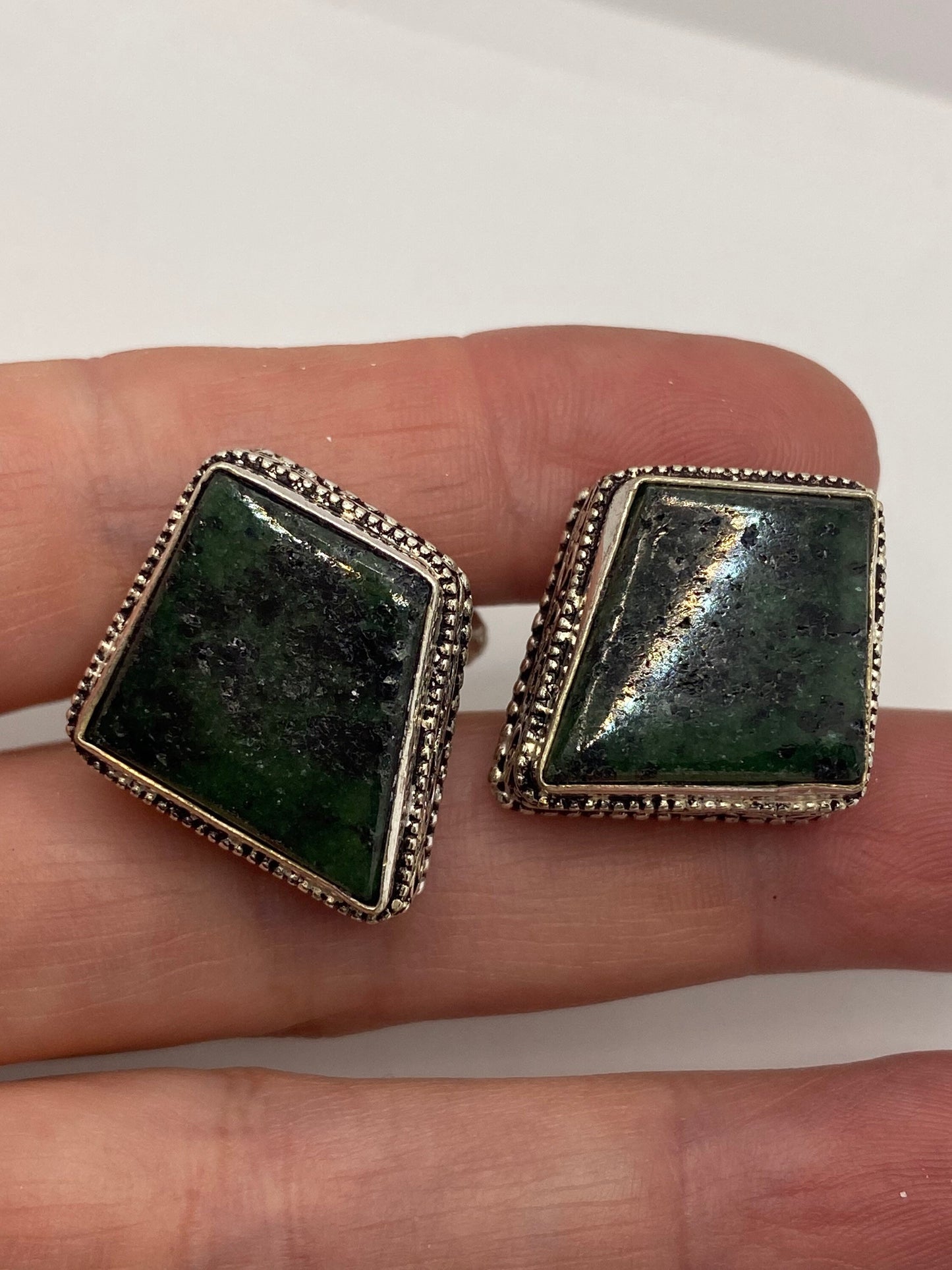 Vintage Ruby Zoisite Cuff Links