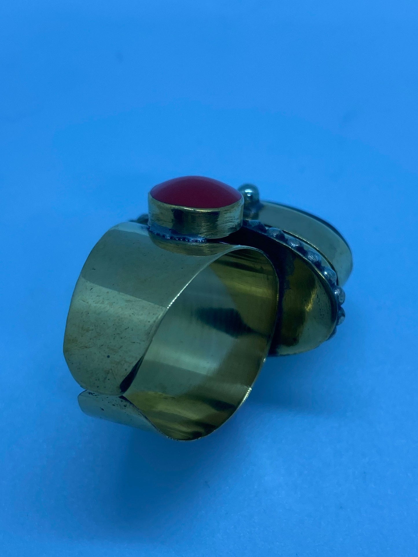 Vintage Poison Pillbox Ring Adjustable Bronze