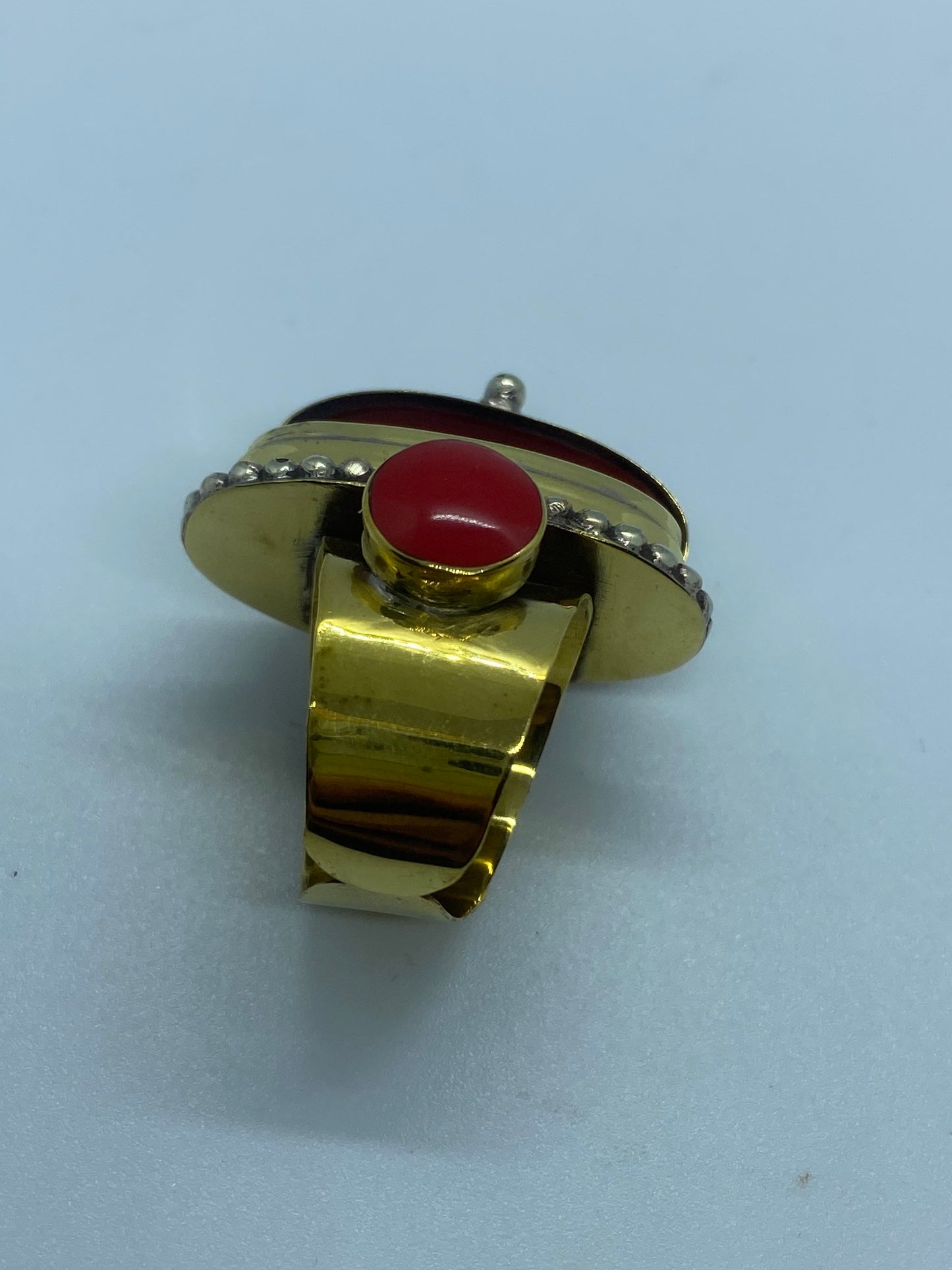 Vintage Poison Pillbox Ring Adjustable Bronze