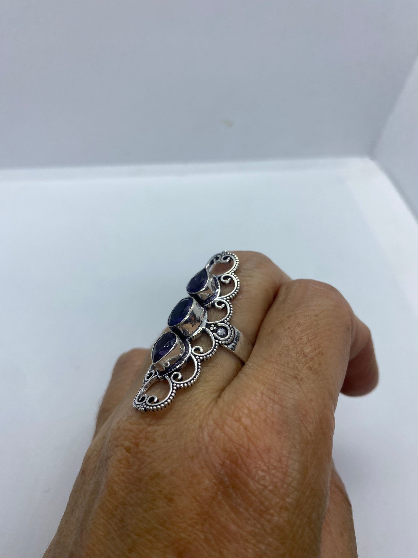 Vintage Genuine Purple Amethyst Cocktail Ring