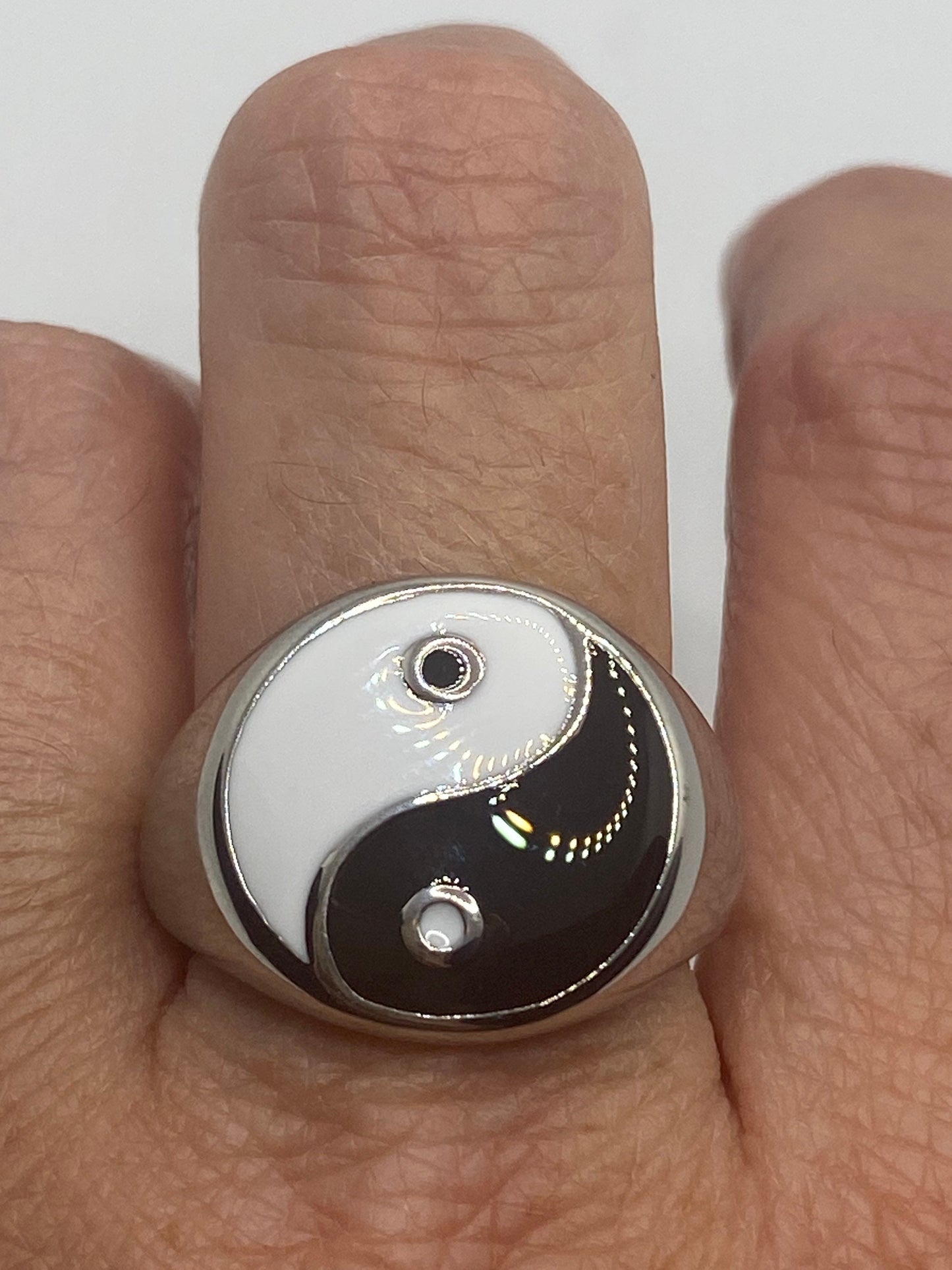 Vintage Gothic Yin Yang Mens Ring