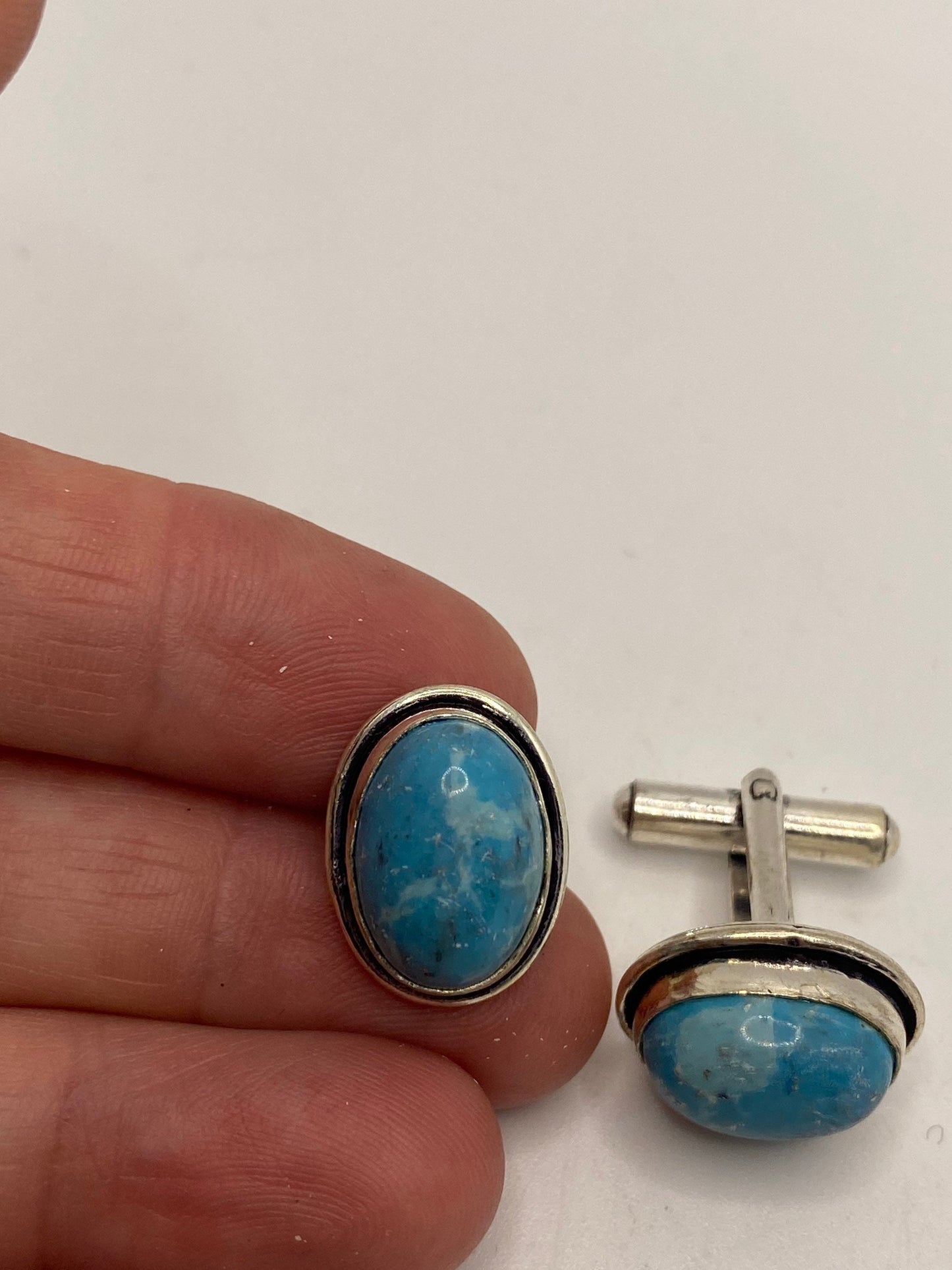 Vintage Blue Larimar Cuff Links