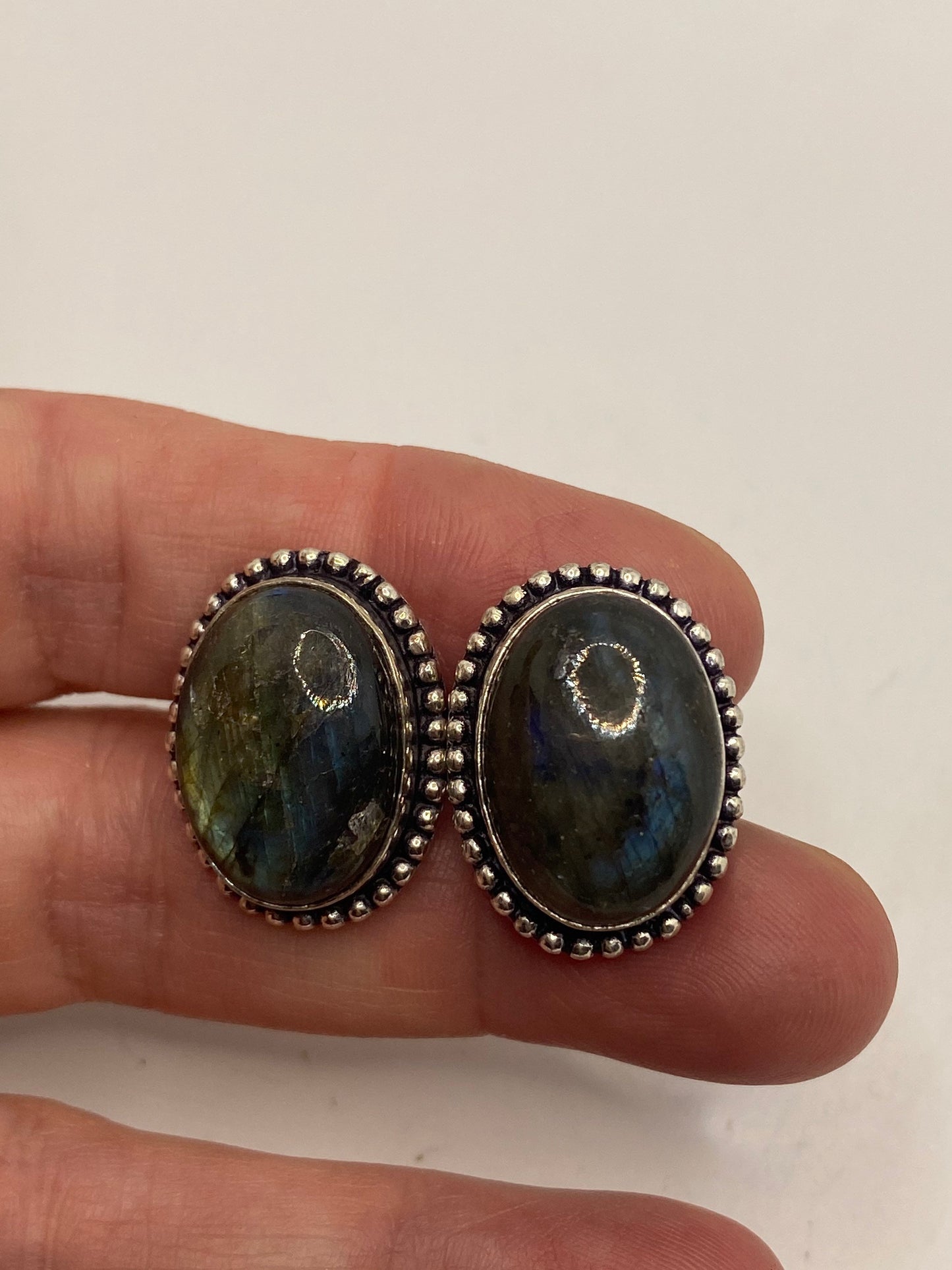 Vintage Blue Labradorite Cuff Links