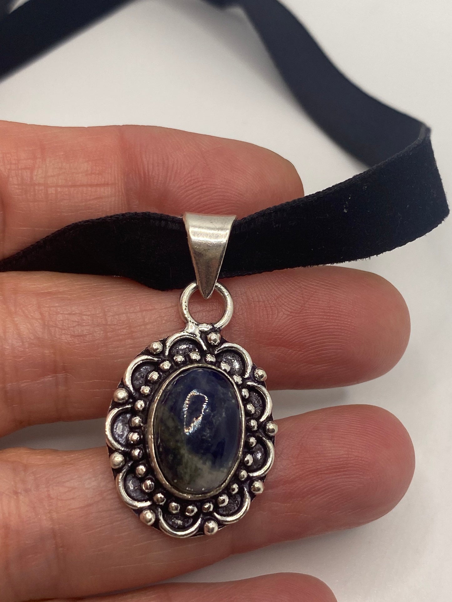 Vintage Blue Lapis Choker Necklace