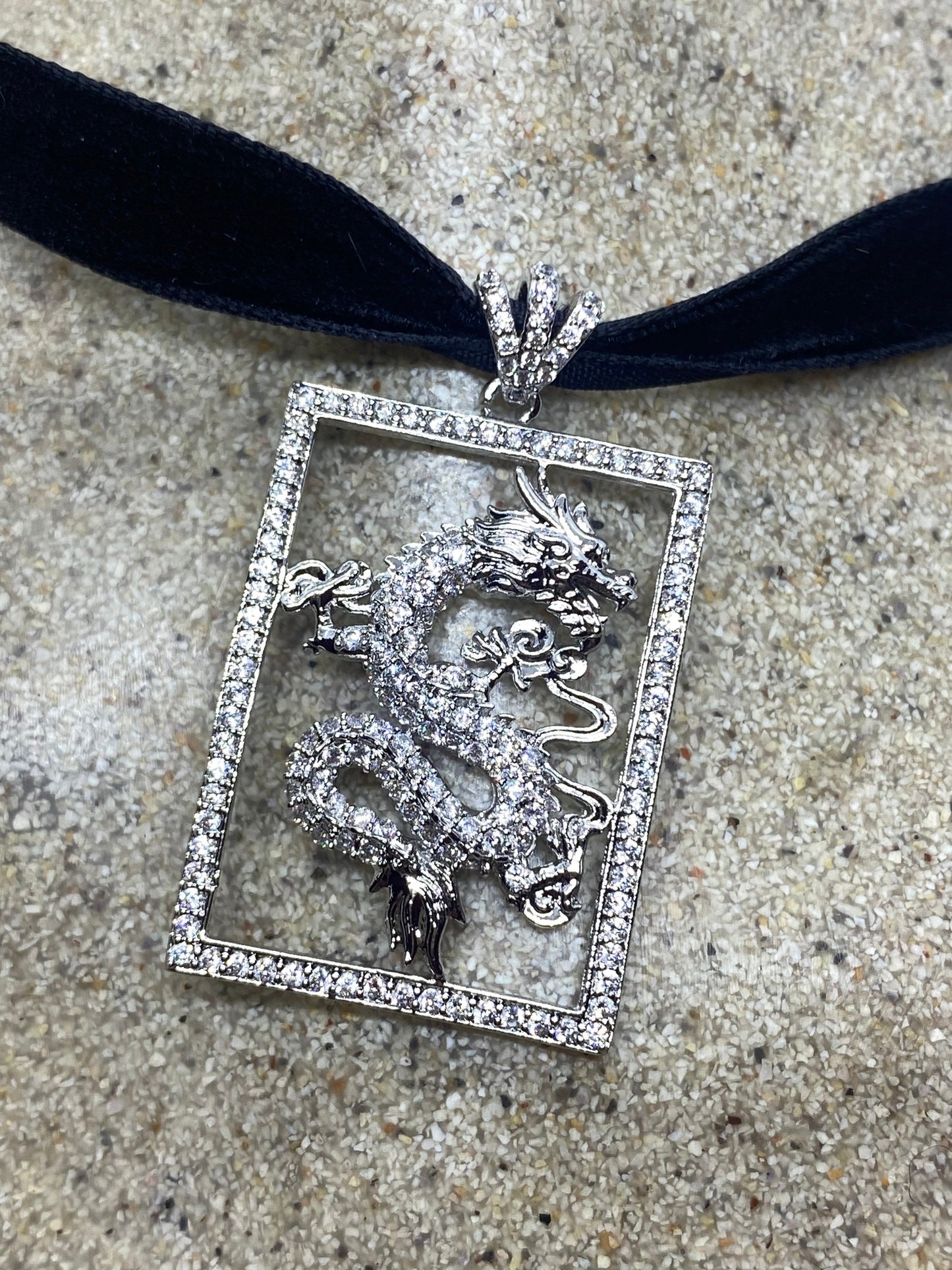 Vintage Silver Stainless Steel Gothic Celtic Dragon Pendant Necklace