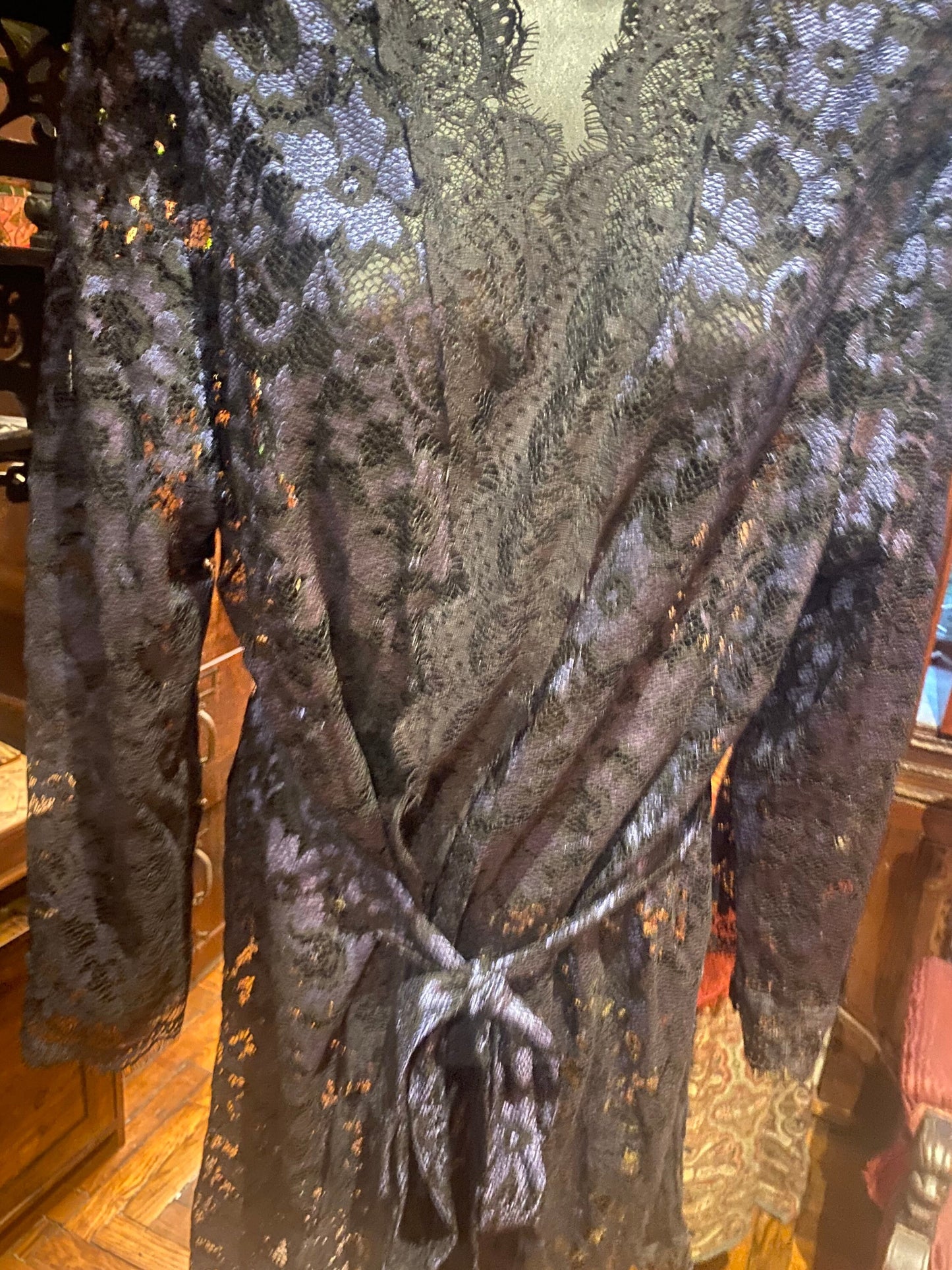 Vintage Style Navy Blue Embroidered kimono jacket