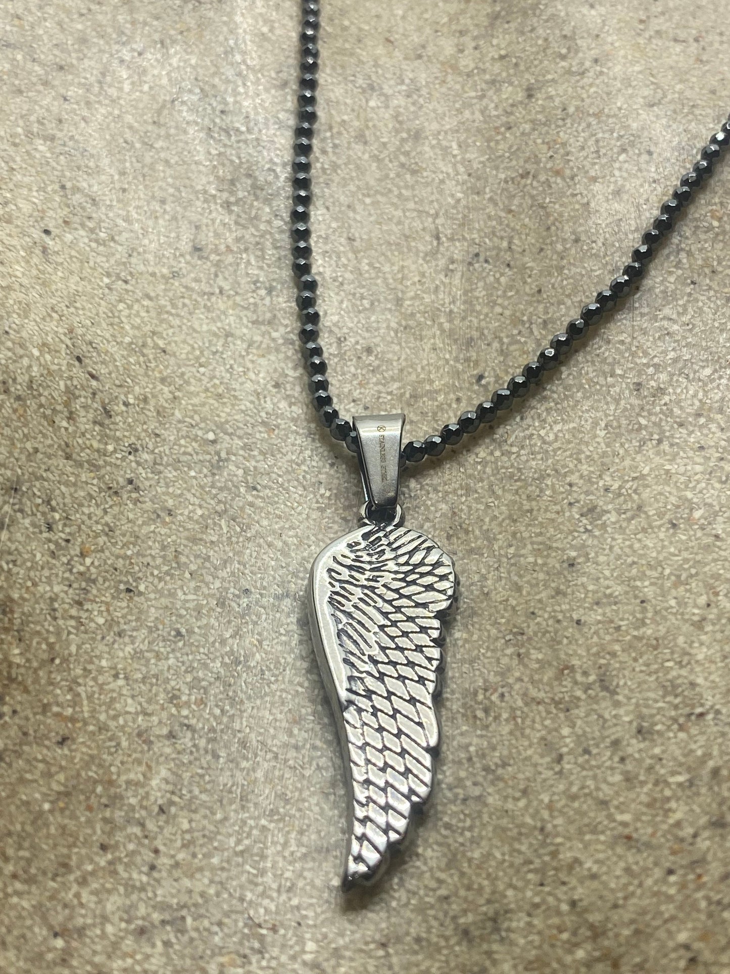 Vintage Faceted Hemetite beaded 30 inch Necklace