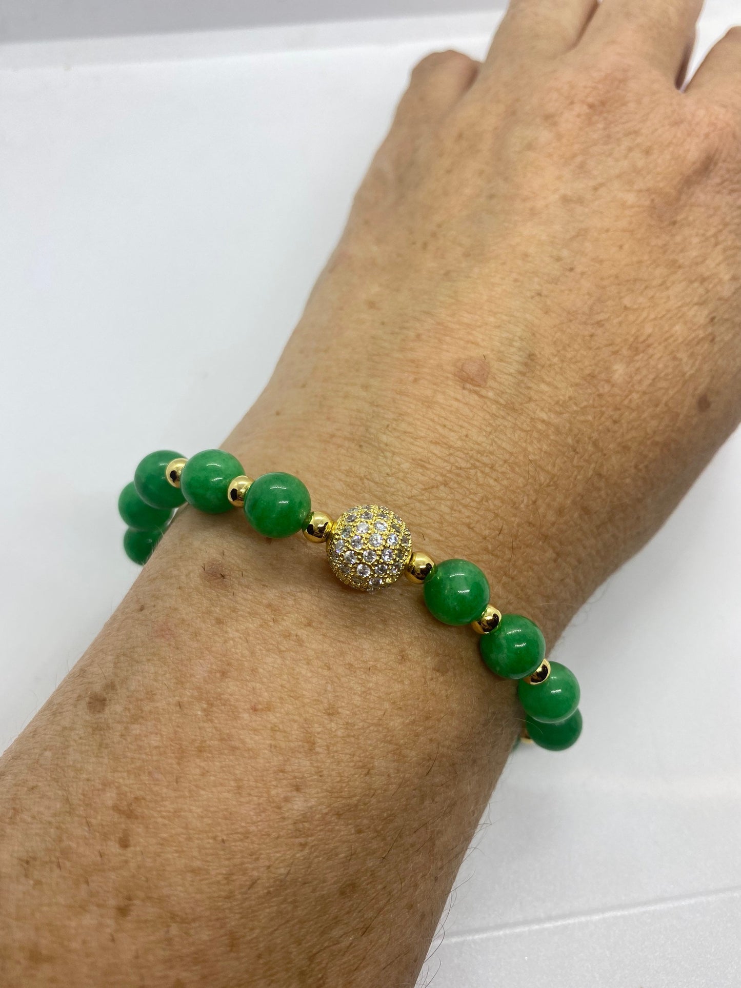 Vintage Fun Green Jade Lucky Stretch Bracelet