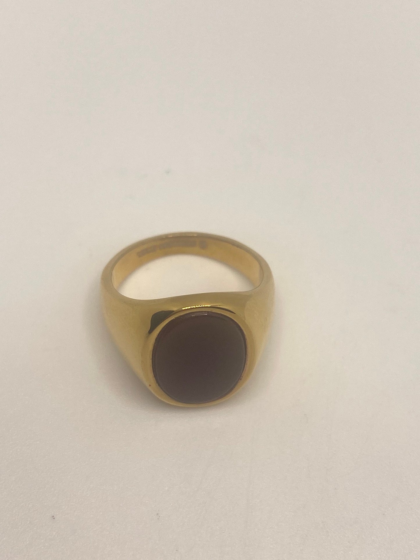Vintage Gold Detailed Red Carnelian Mens Ring