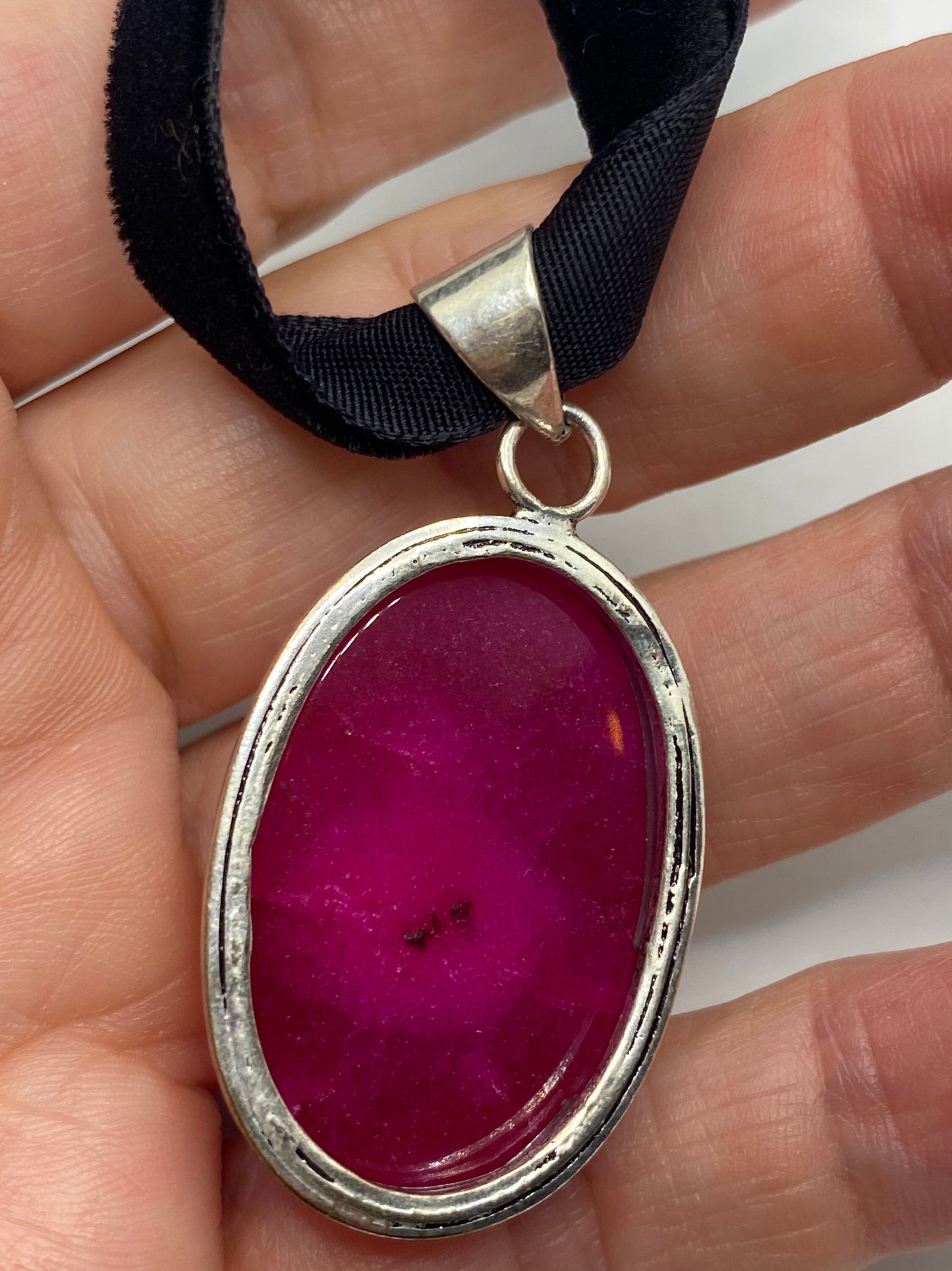 Vintage Antique Pink Raw Ruby Choker Necklace