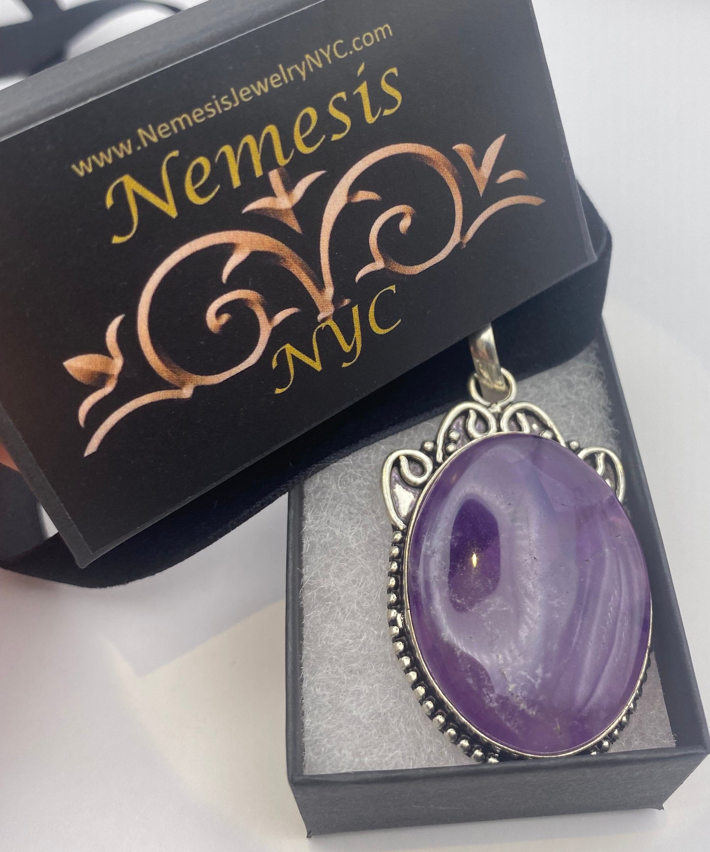 Vintage Amethyst Choker Necklace Bohemian Cabochon Purple Genuine