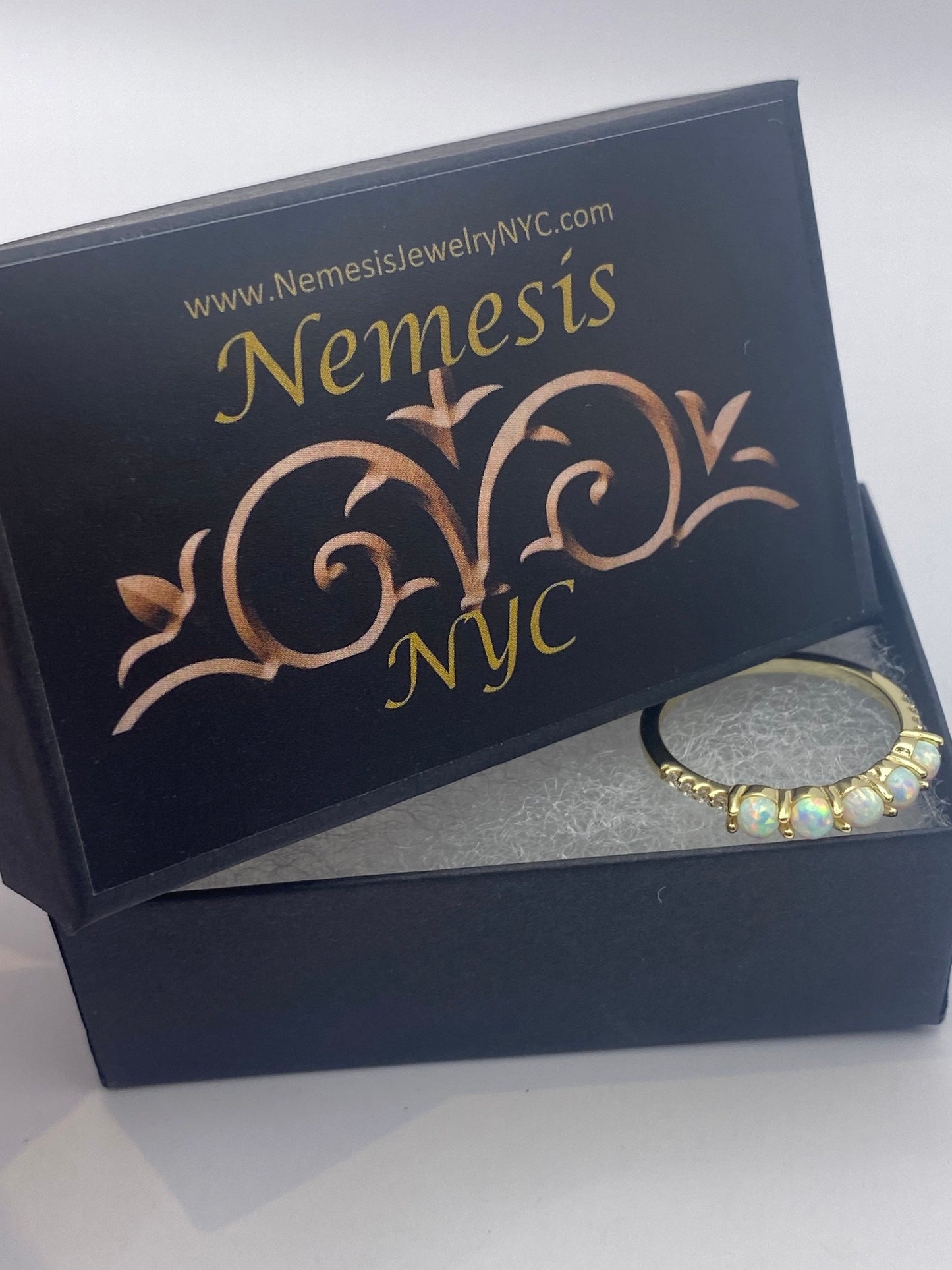 Vintage Ethiopian Fire Opal Band Gold 925 Sterling Silver Ring