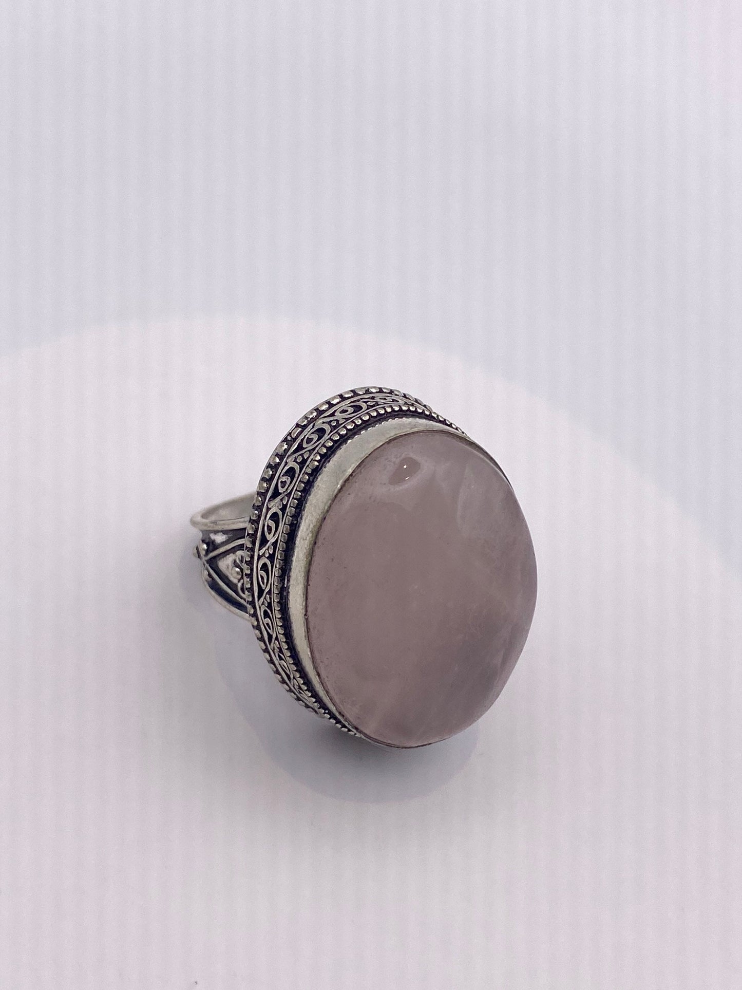Vintage Rose Quartz Cocktail Ring