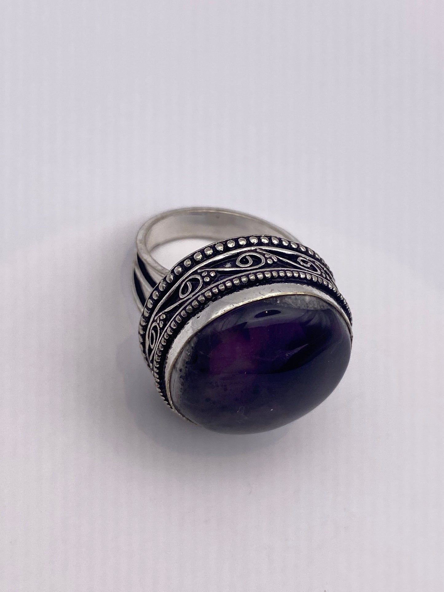Vintage Purple Amethyst Cocktail Ring
