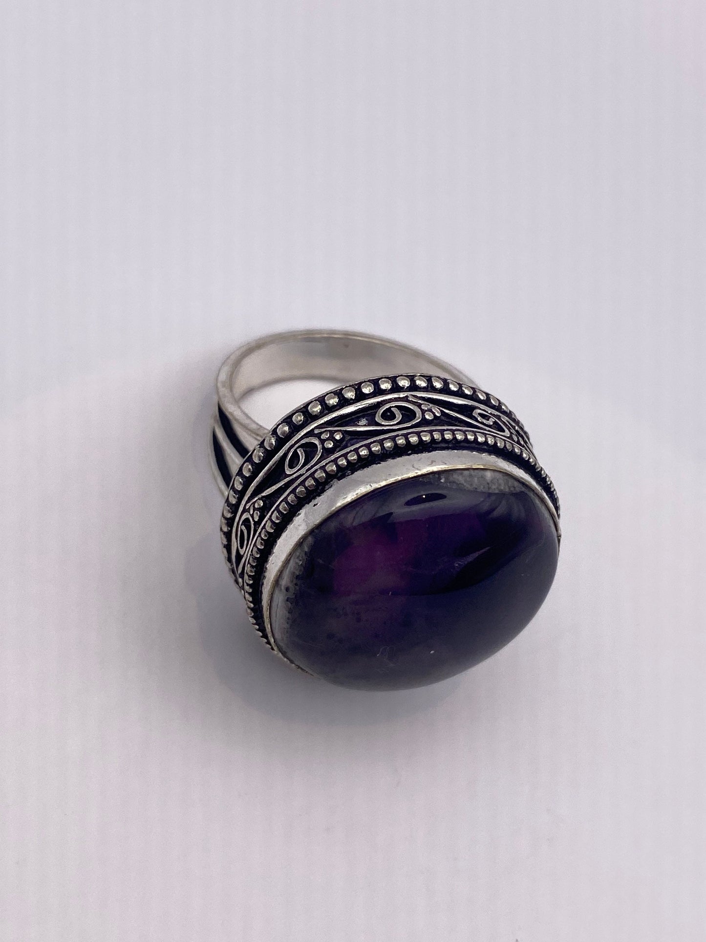 Vintage Purple Amethyst Cocktail Ring