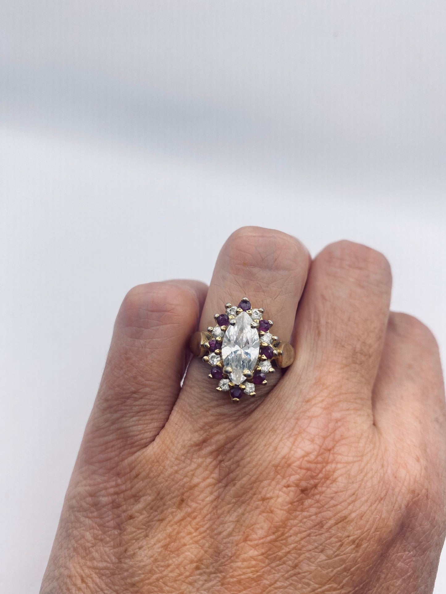 Vintage Pink Ruby 925 Sterling Silver Ring