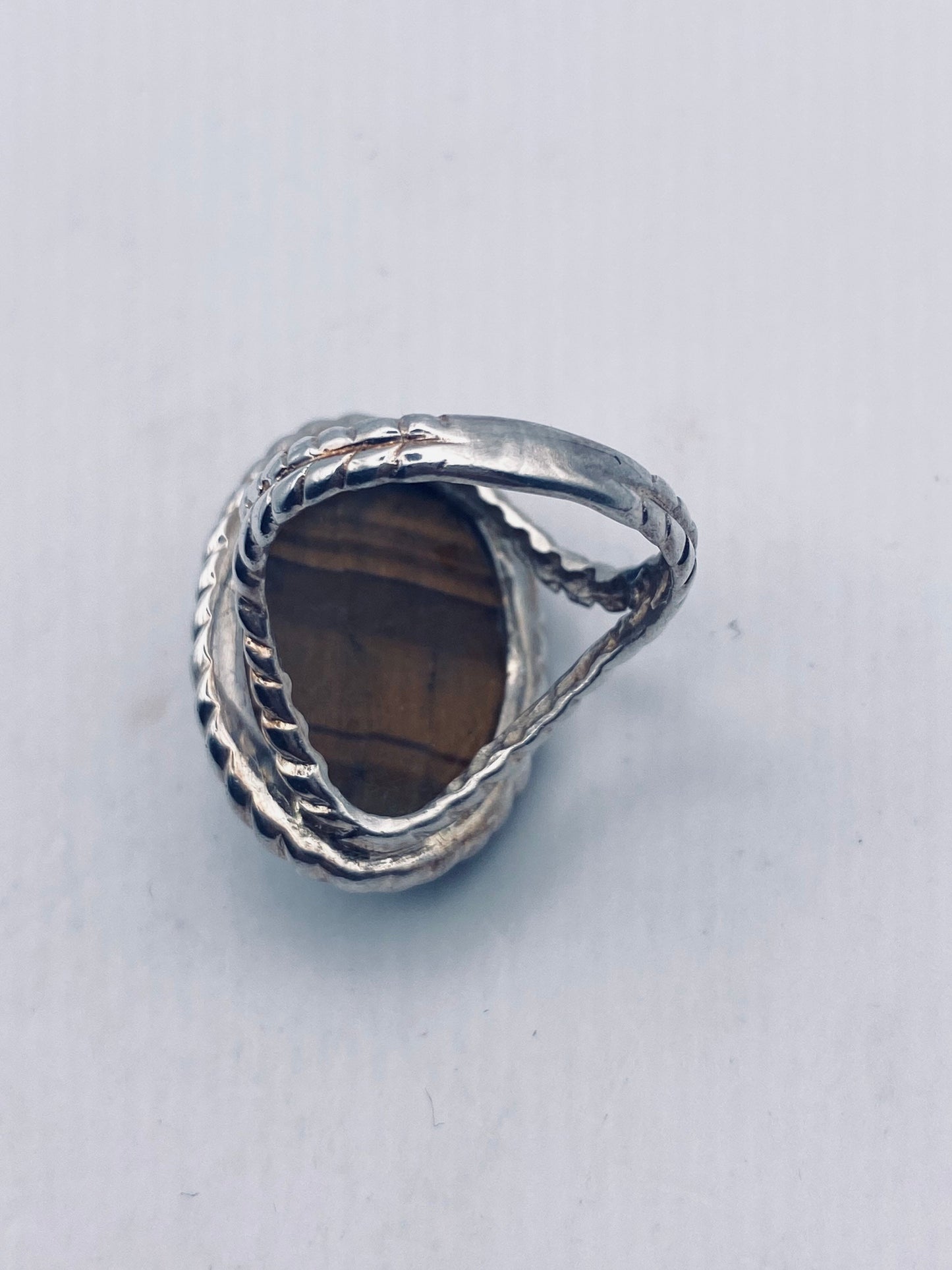 Vintage Tigers Eye Stone Sterling Silver 925 Ring