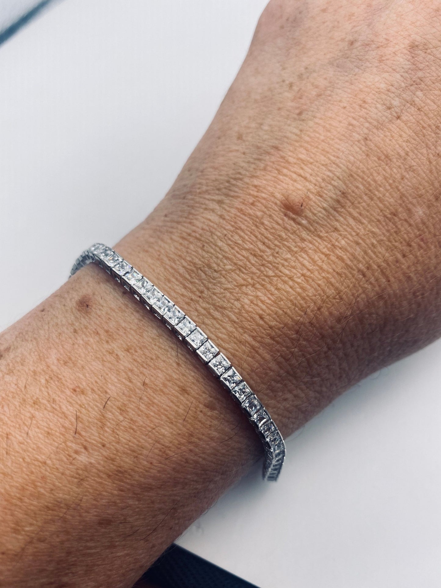 Vintage Cubic Zirconia Bracelet 925 Sterling Silver