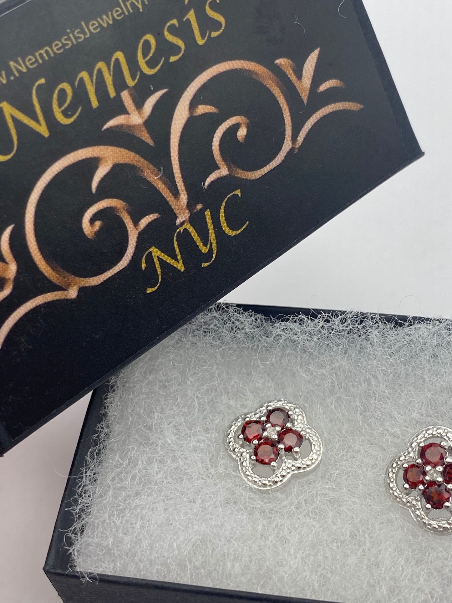 Vintage Bohemian Red Garnet Earrings 925 Sterling Silver Deco Dangle