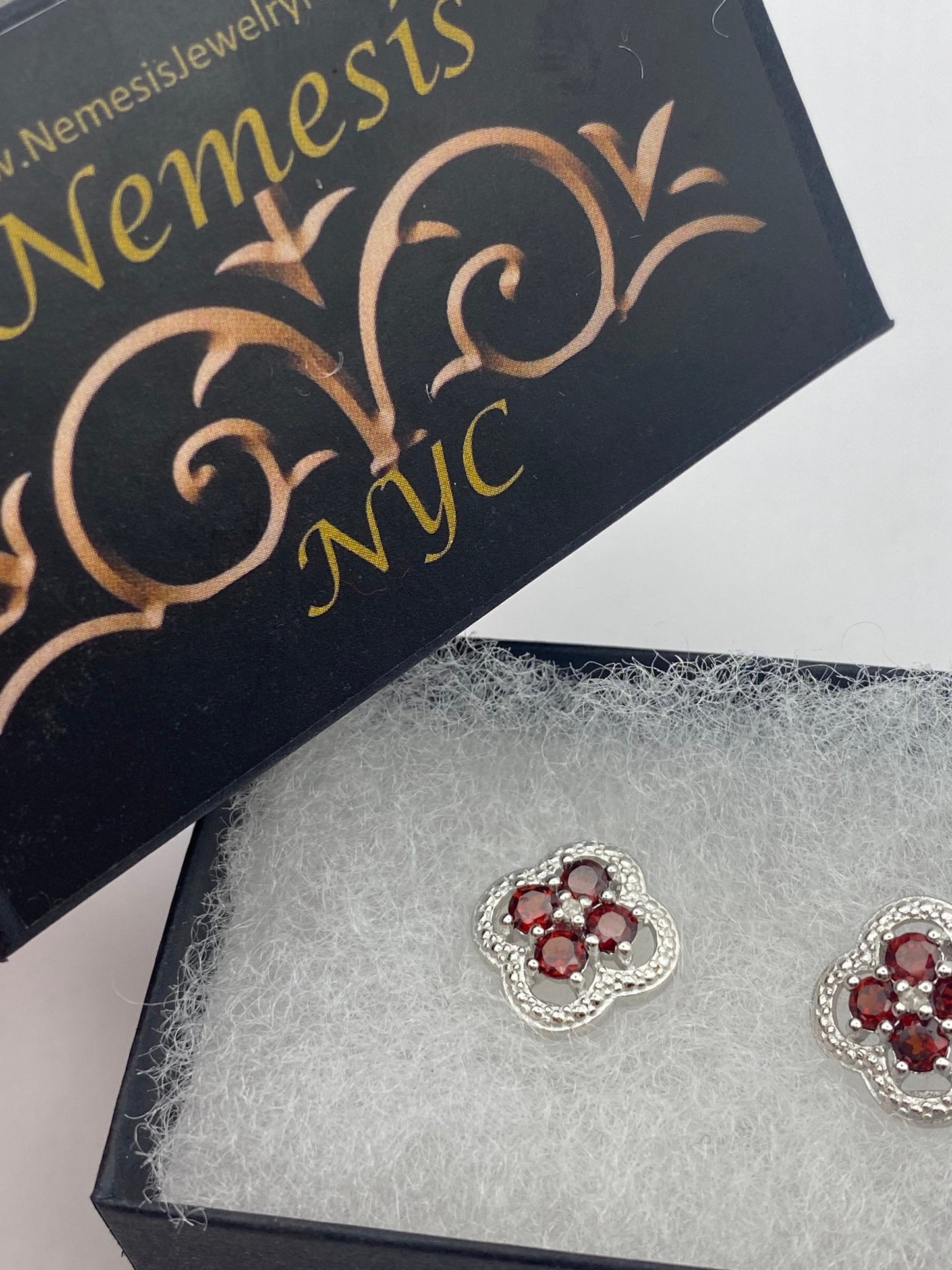 Vintage Bohemian Red Garnet Earrings 925 Sterling Silver Deco Dangle