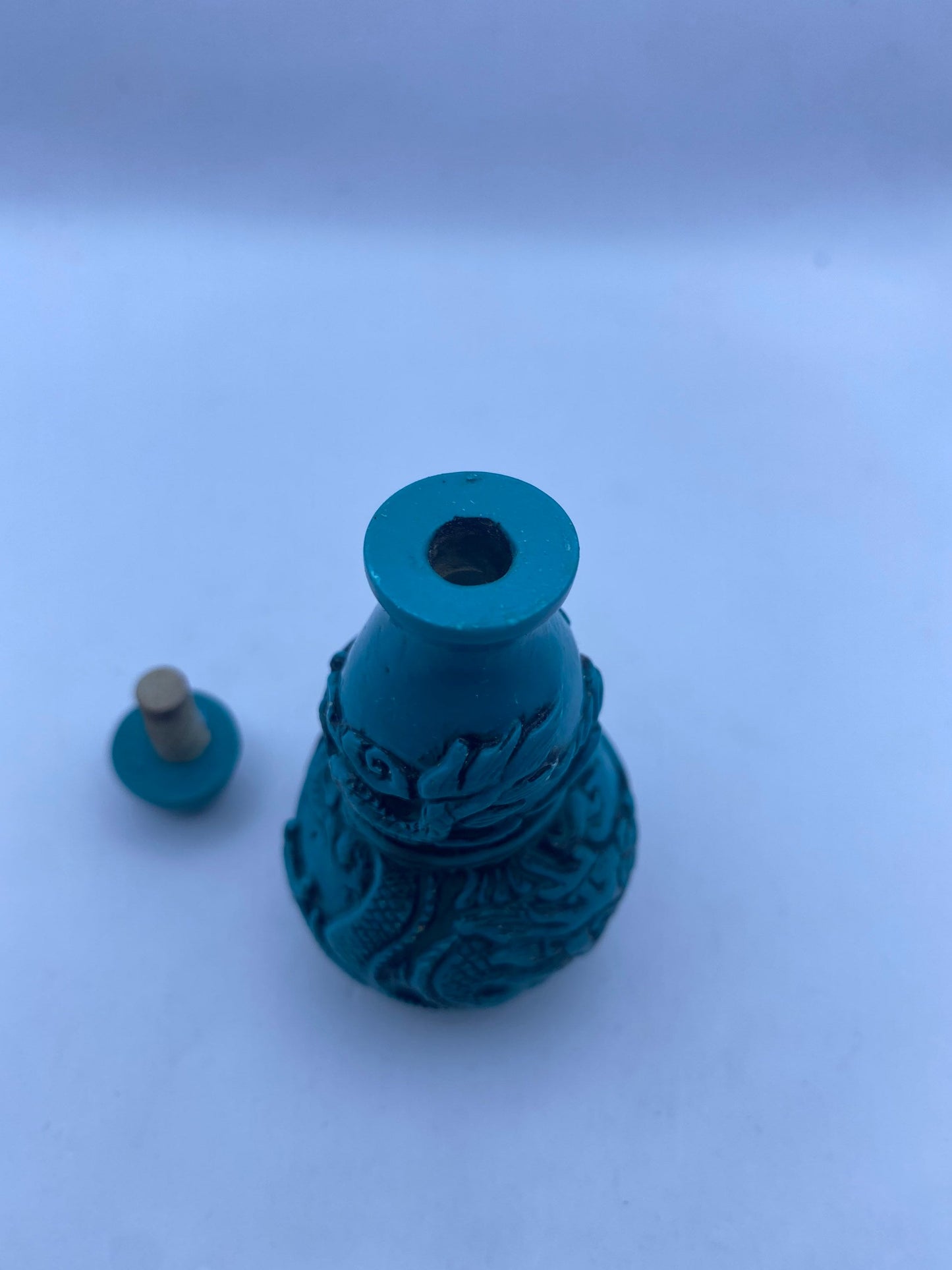 Vintage Dragon Bottle Snuff Perfume Flask Cinnabar Resin