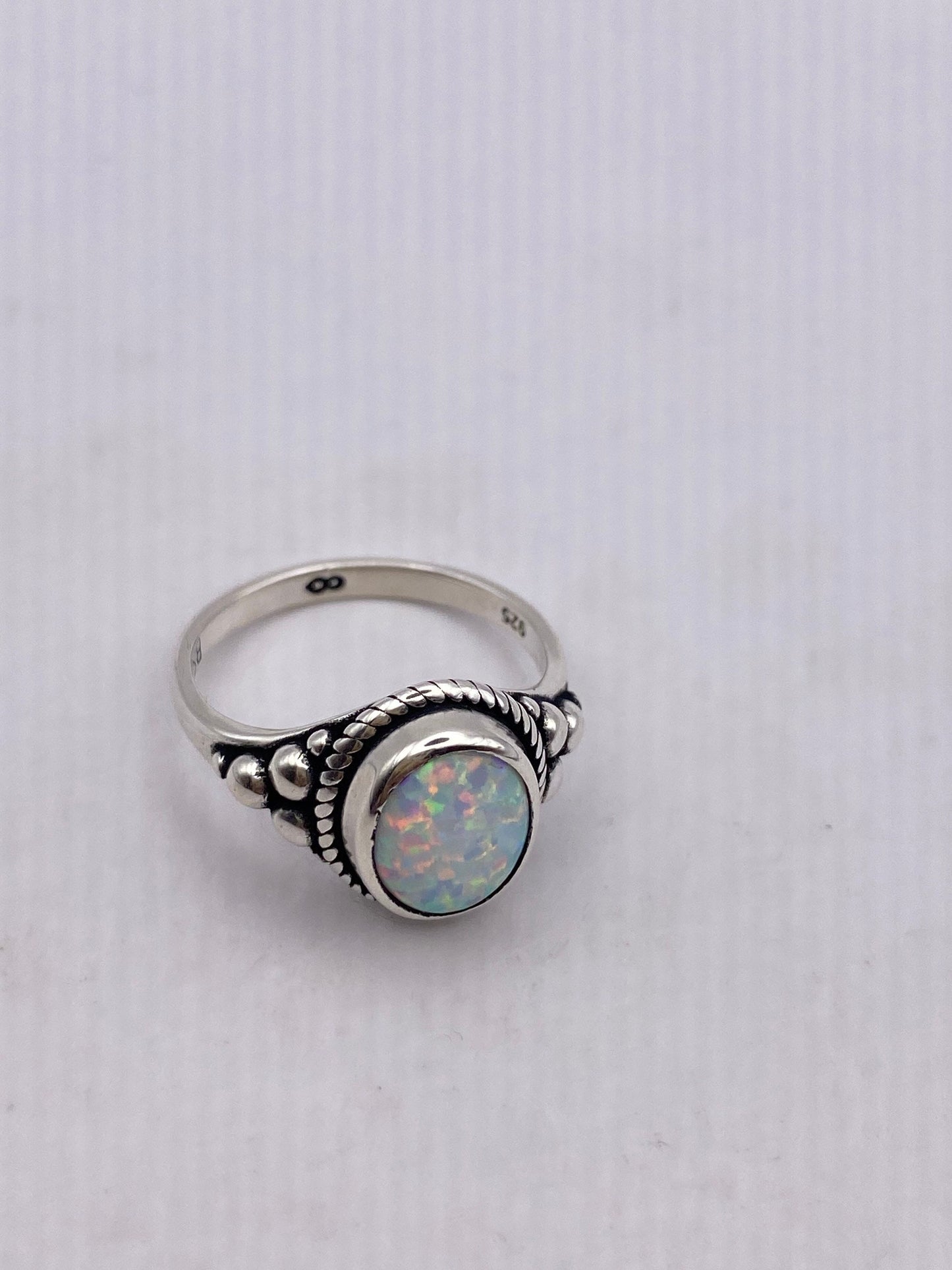 Vintage Ethiopian Fire Opal 925 Sterling Silver Ring