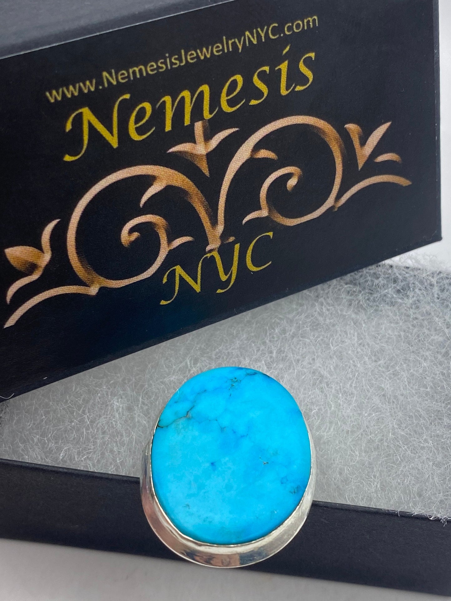Vintage Blue Genuine Tibetan Turquoise Ring Size 7.5