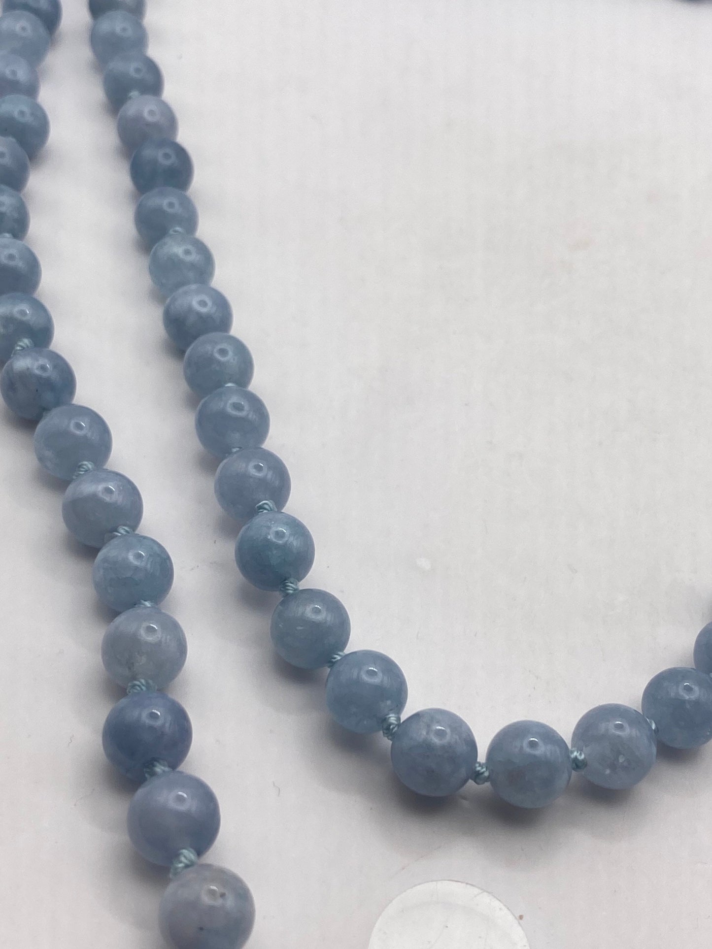 Hand Knotted Vintage Blue Amazonite beaded Necklace