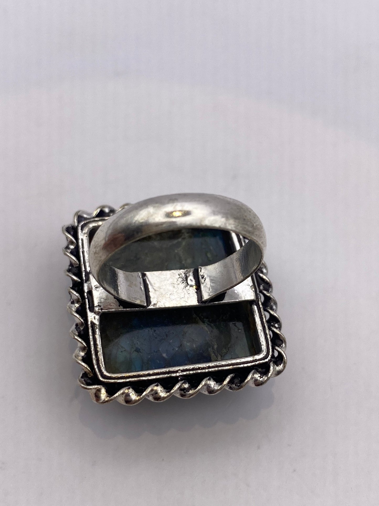Vintage Rainbow Labradorite Statement Ring