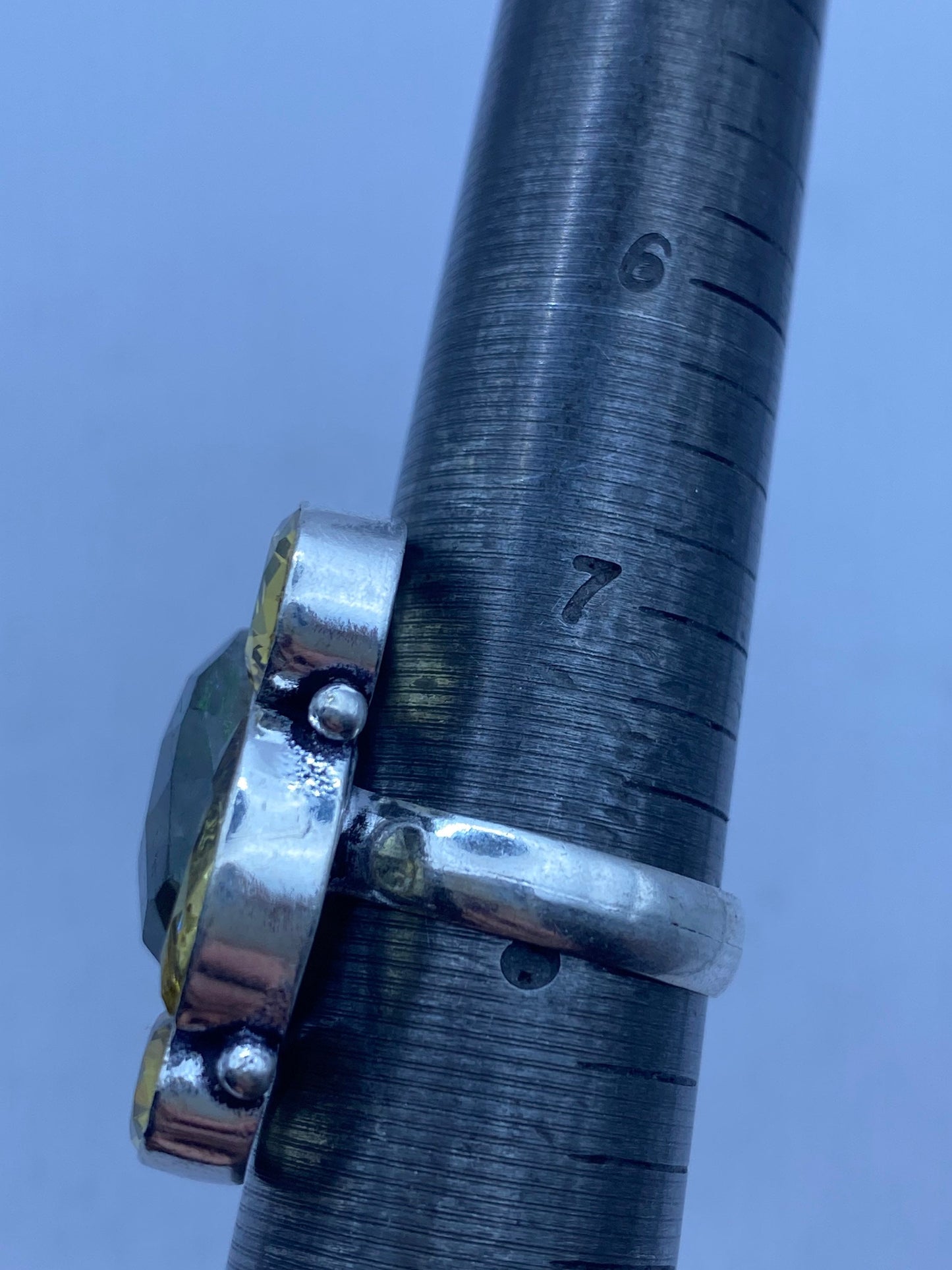 Vintage Citrine Labradorite Cocktail Ring