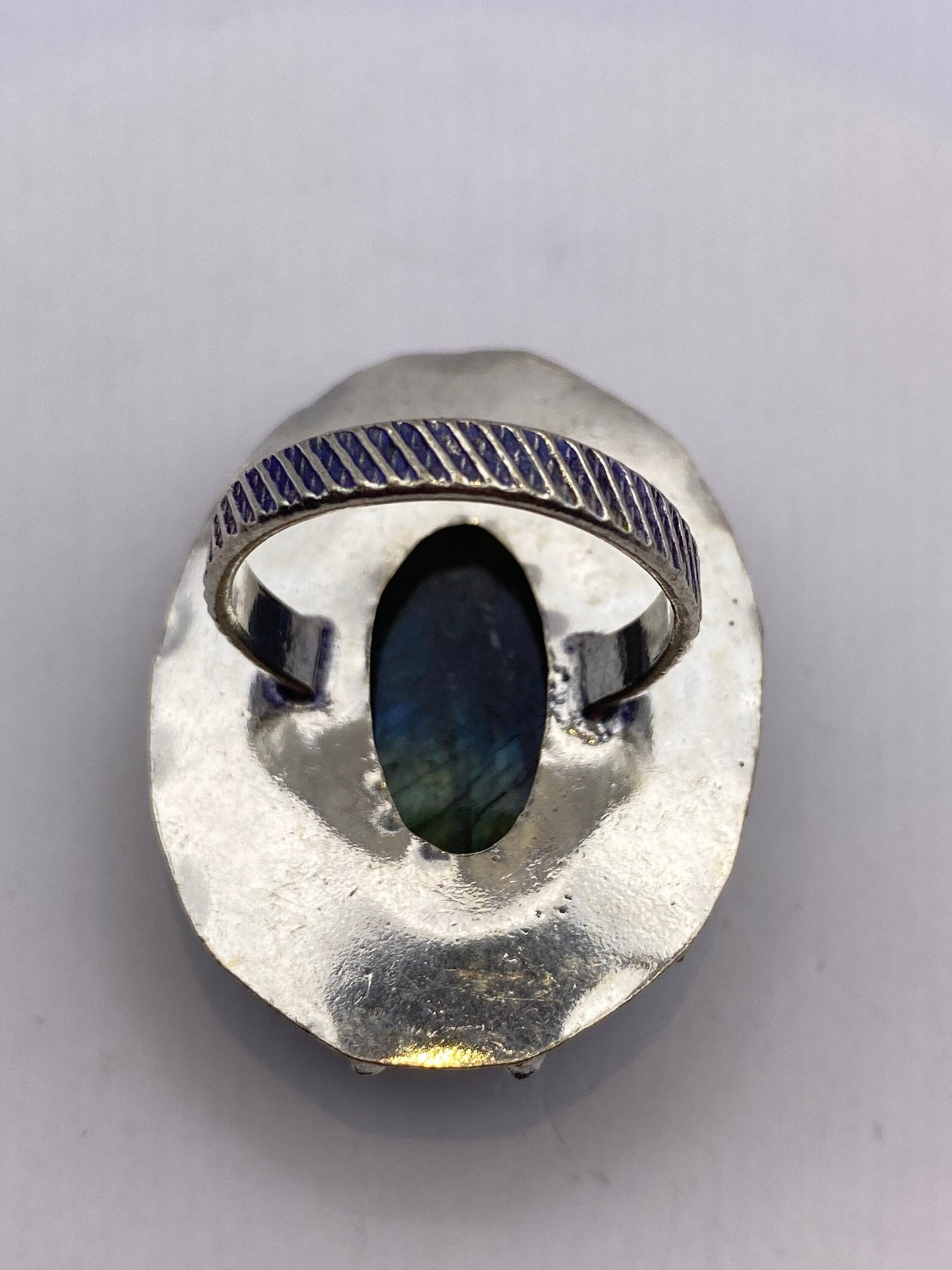 Vintage Rainbow Labradorite Statement Ring