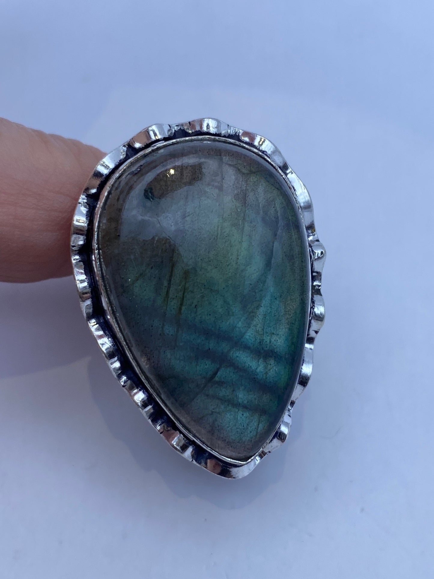 Vintage Rainbow Labradorite Statement Ring