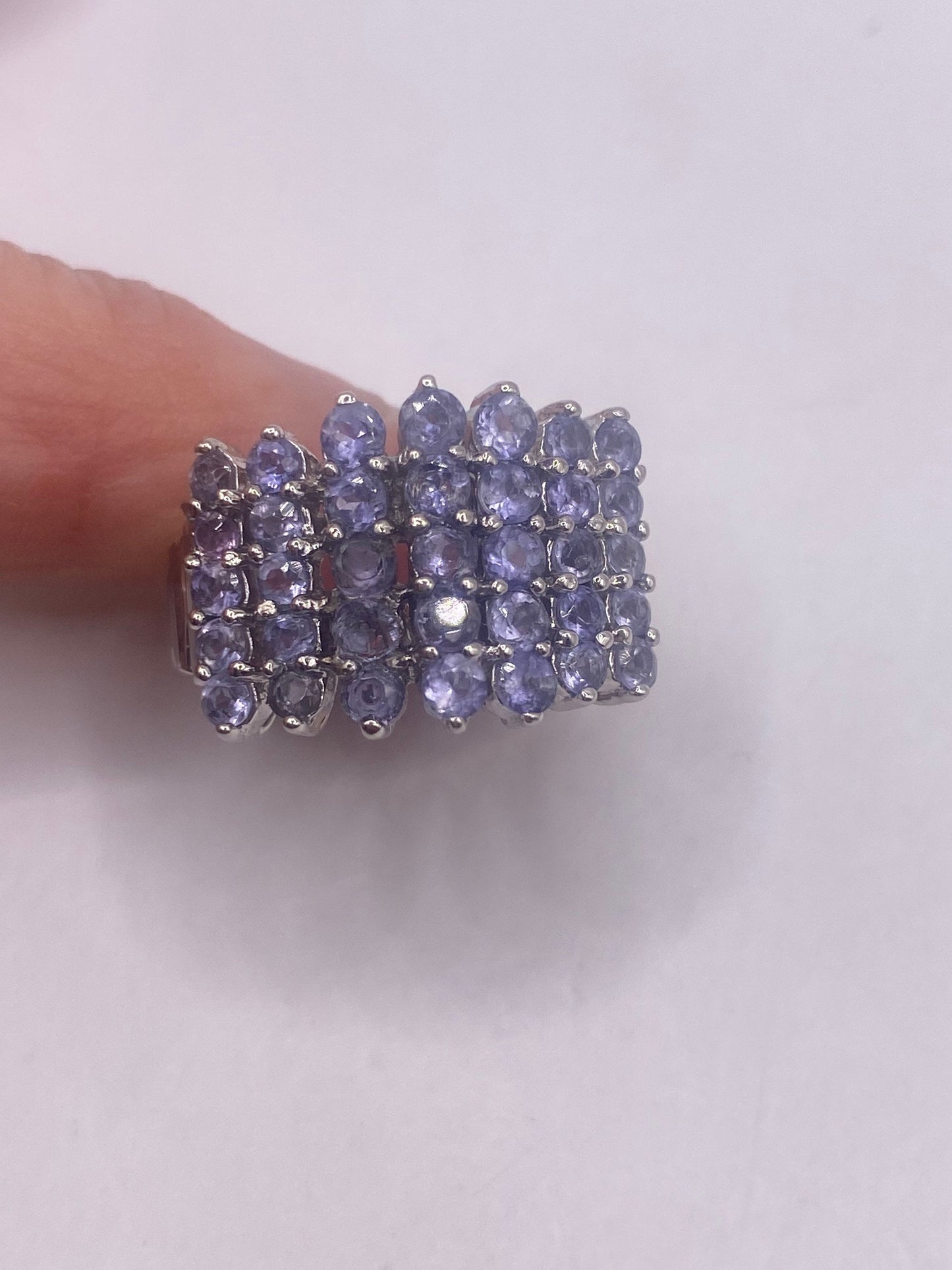 Vintage Blue Iolite 925 Sterling Silver Ring Size 7