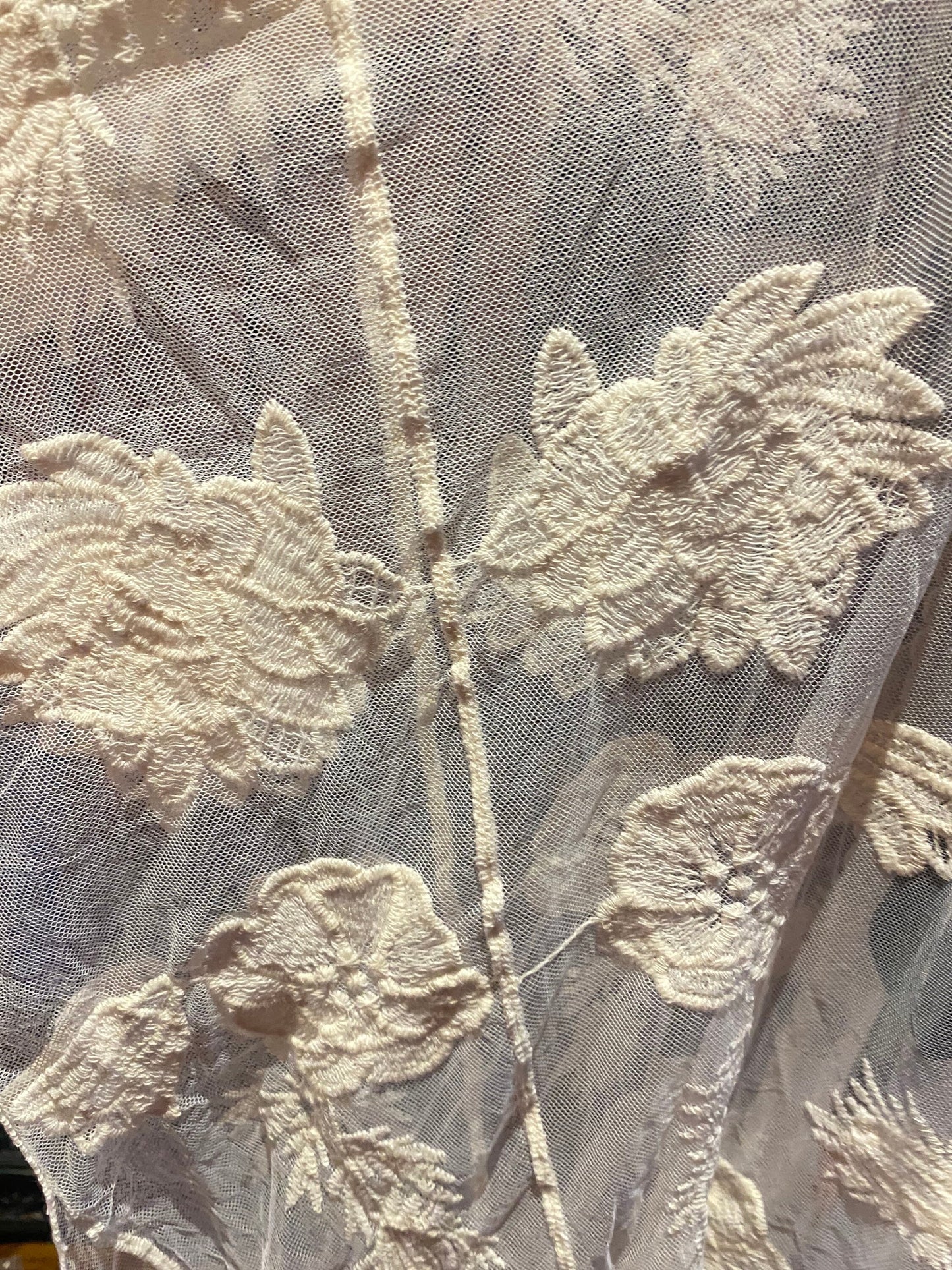 Lace Kimono Jacket Vintage Style Ivory Embroidered Wrap