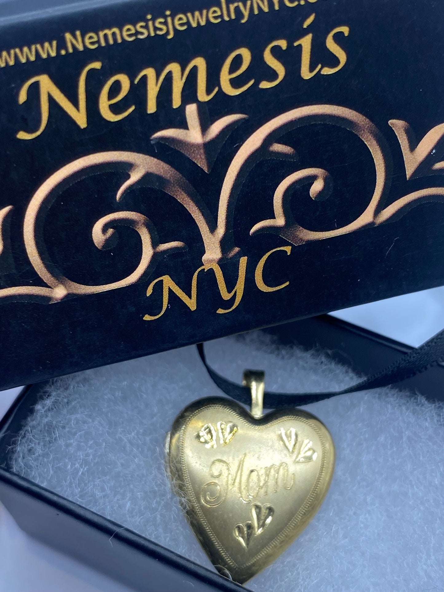 Vintage Heart Locket Choker Gold Filled MOM Necklace