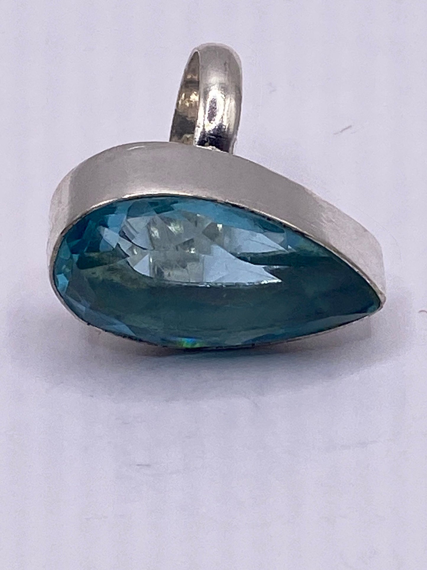 Vintage Aqua Blue Volcanic Art Glass Ring