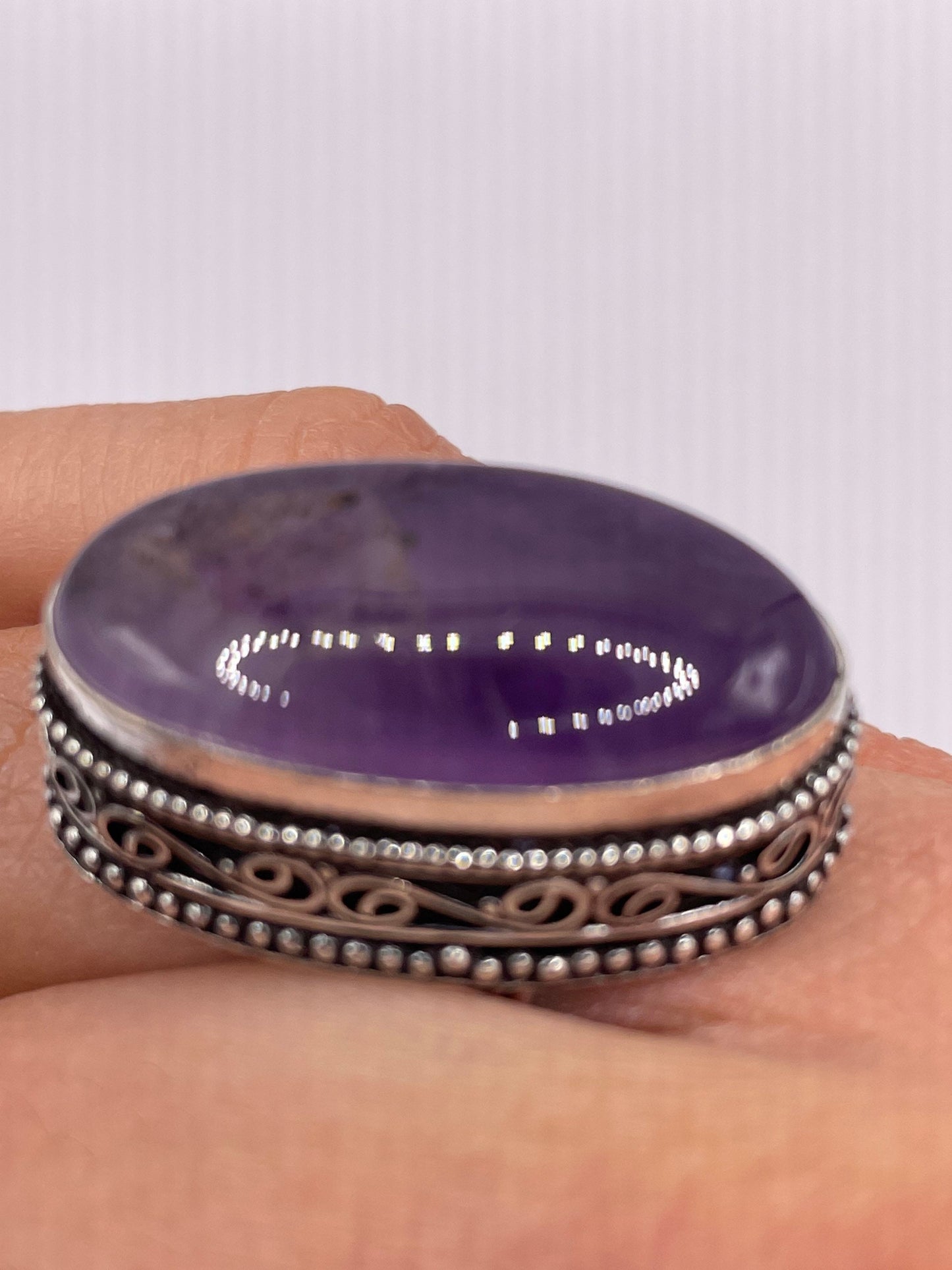 Vintage Genuine Amethyst Ring Size 7.25