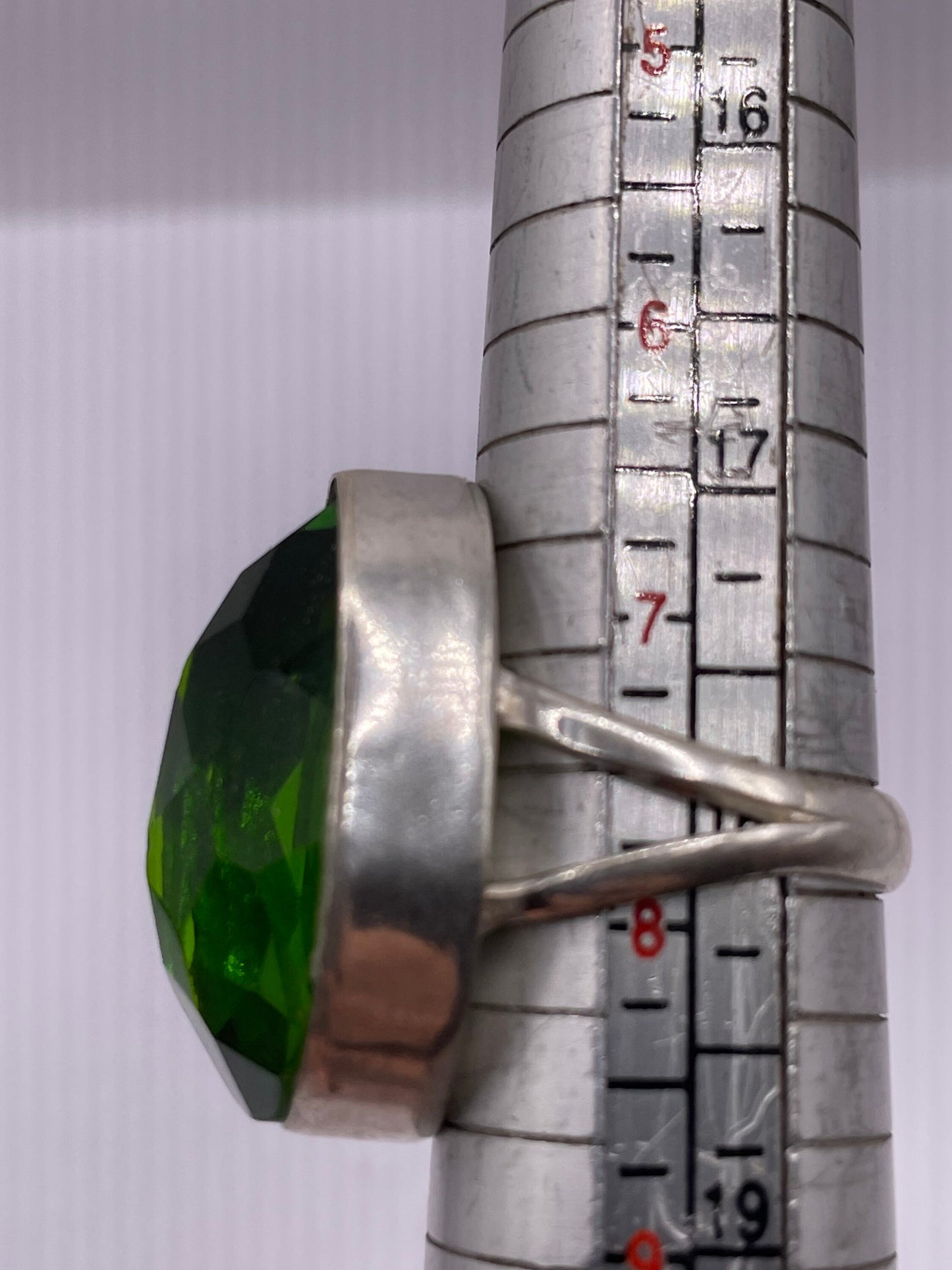 Vintage Green Antique Glass Cocktail Ring