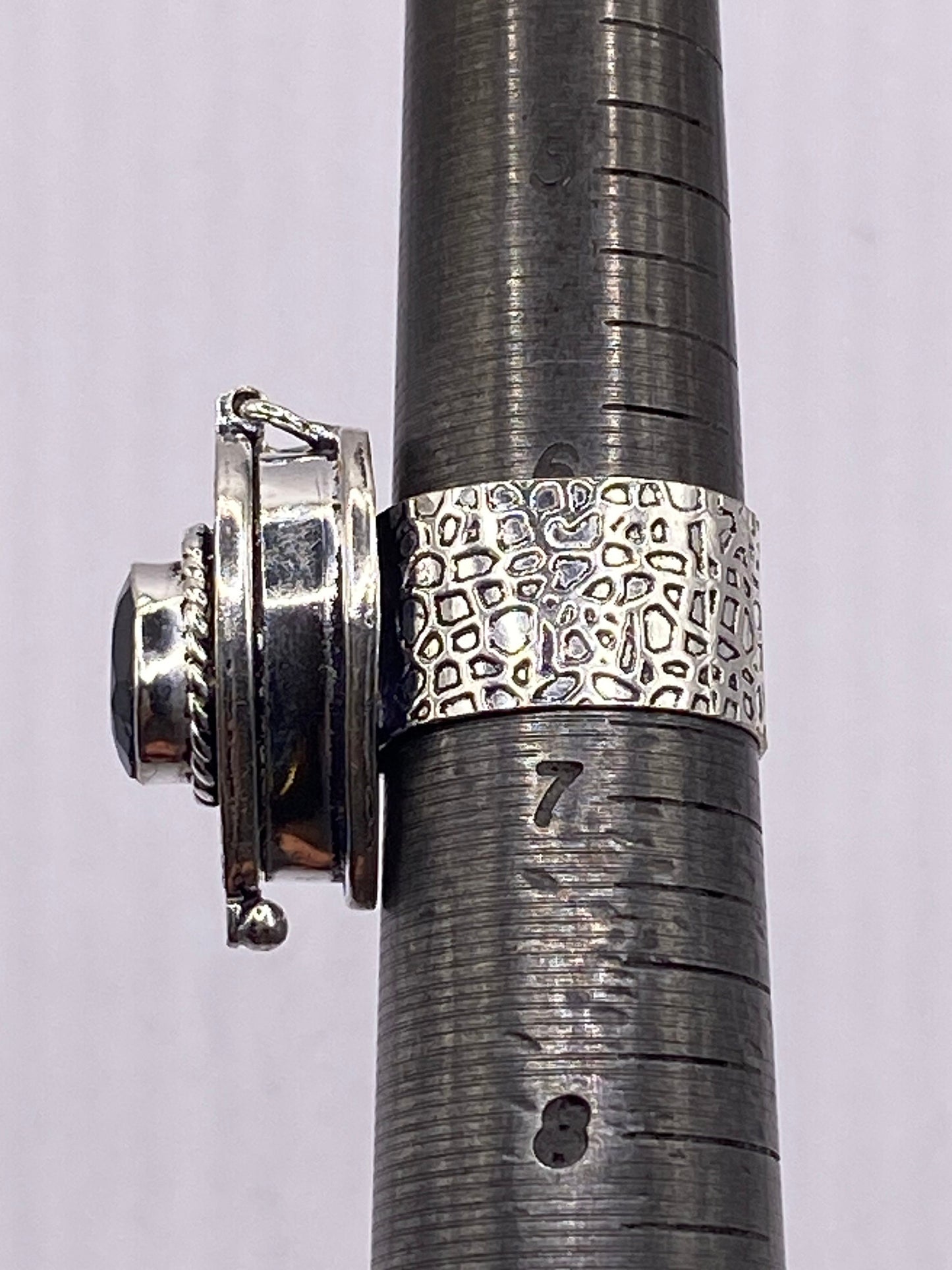 Vintage White Bronze Poison Pillbox Ring