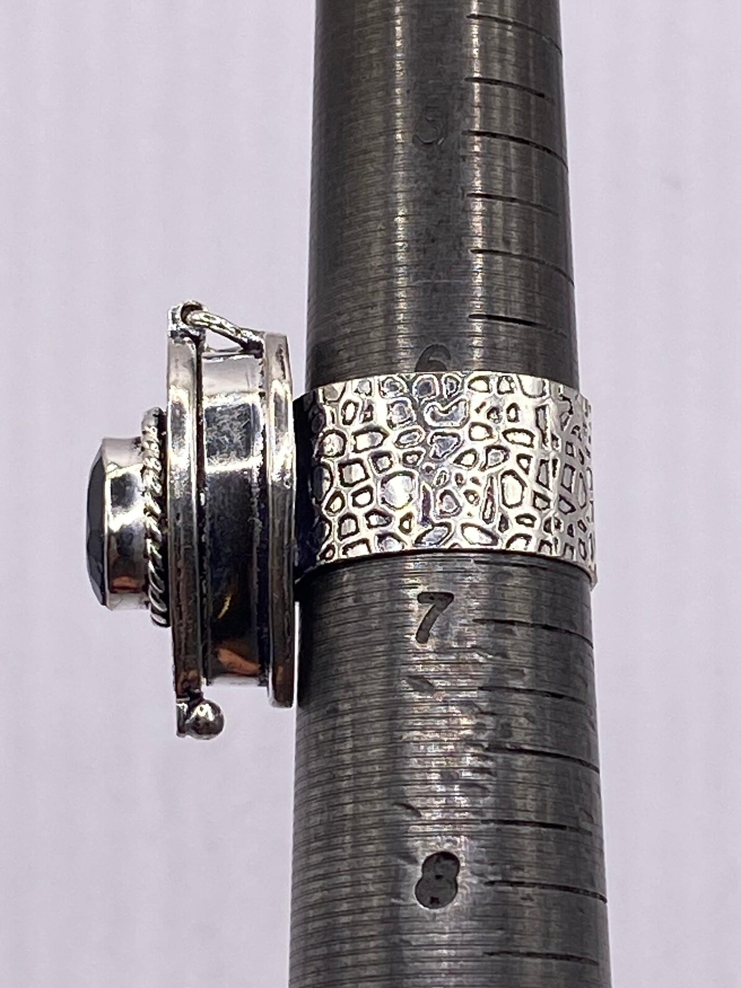 Vintage White Bronze Poison Pillbox Ring