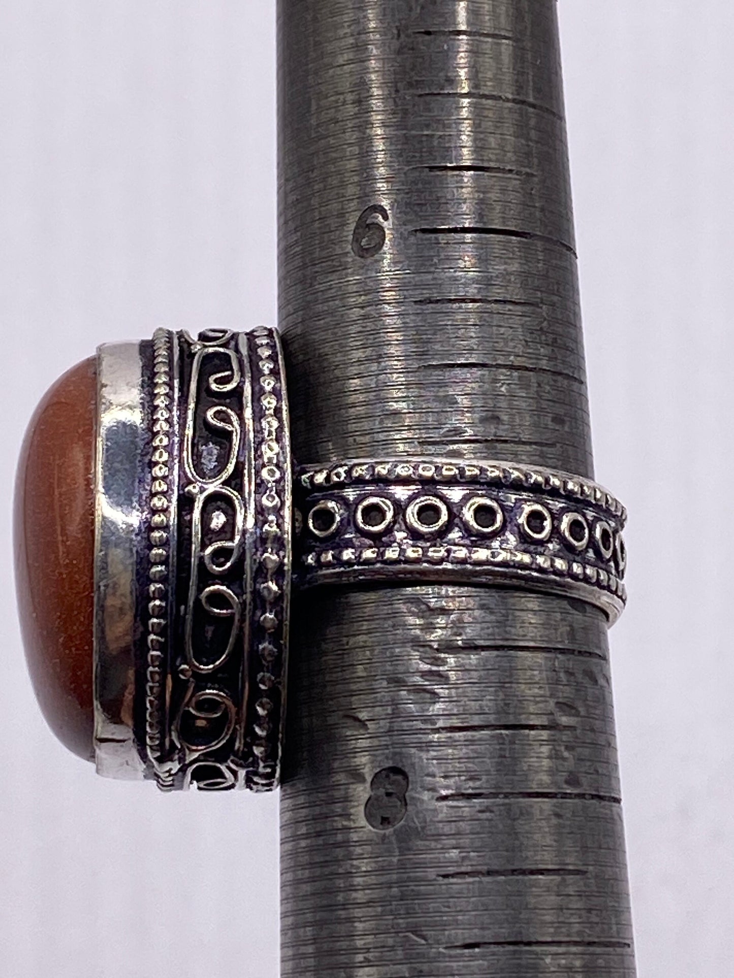 Vintage Goldstone White Bronze Statement Ring