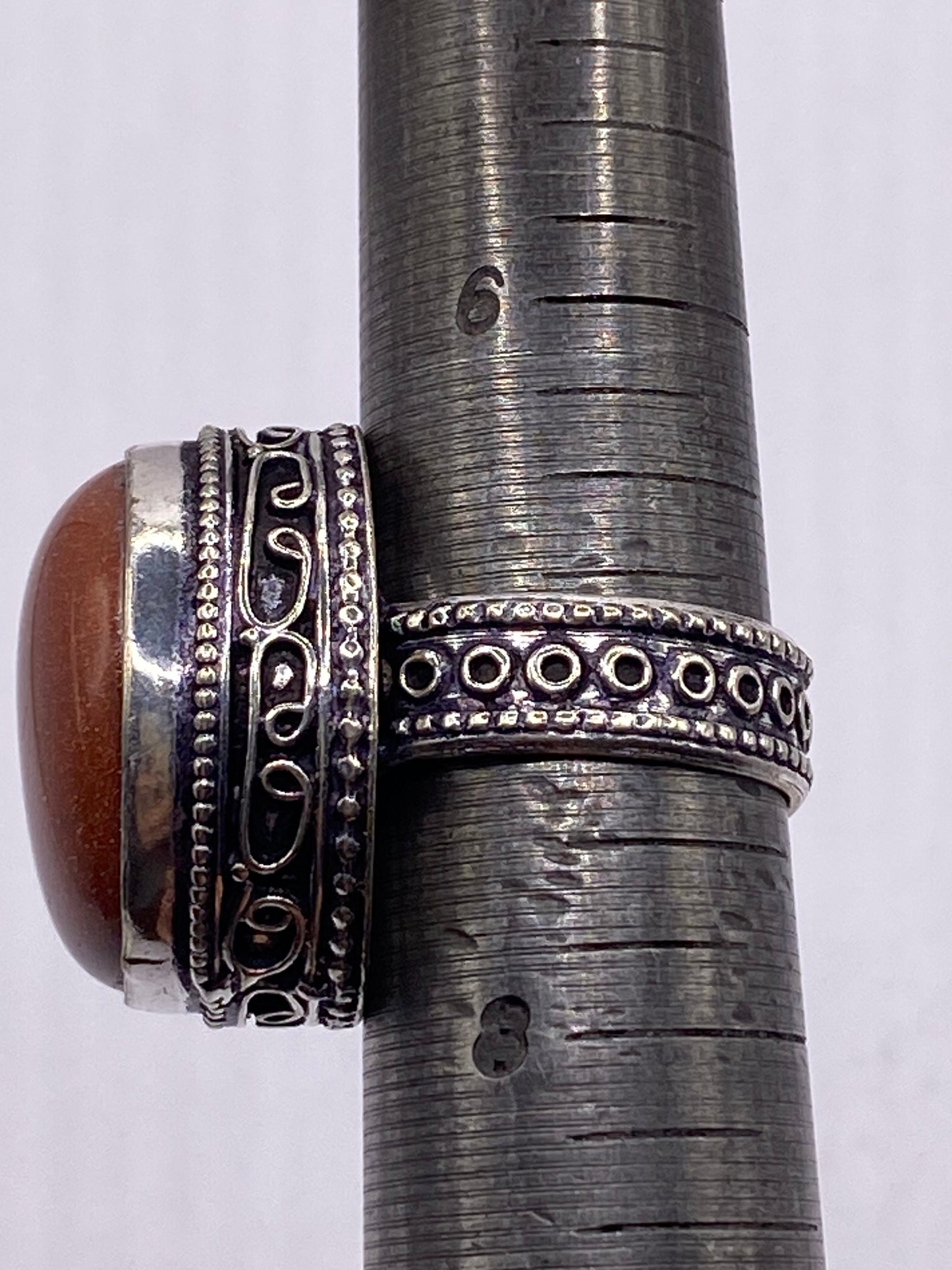 Vintage Goldstone White Bronze Statement Ring