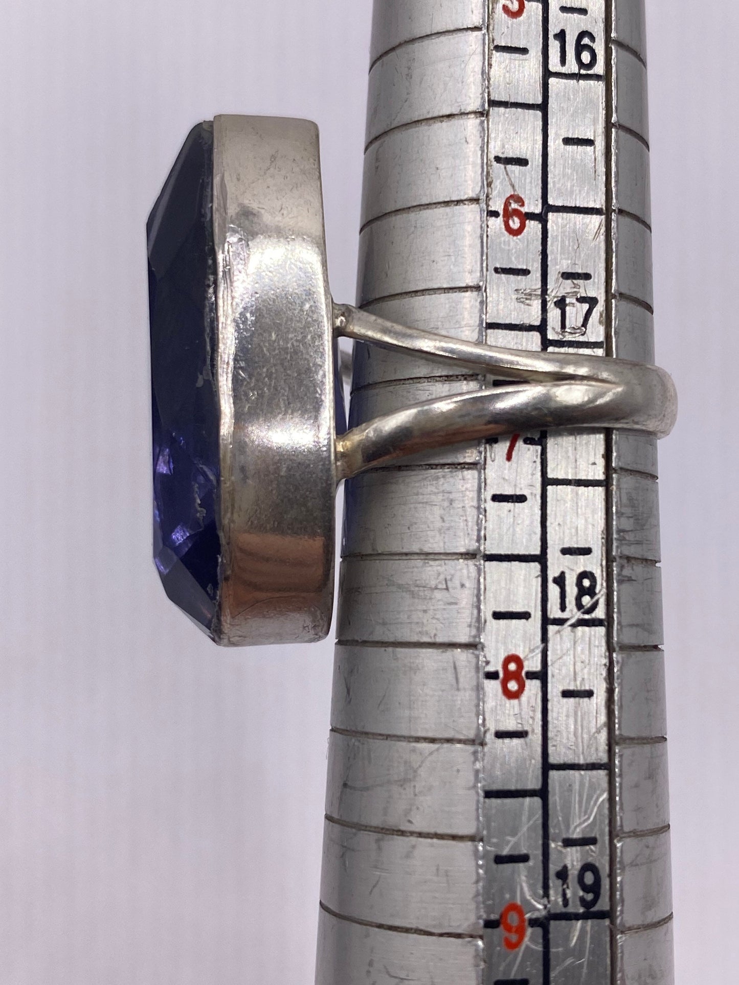 Vintage Deep Blue Volcanic Art Glass Ring