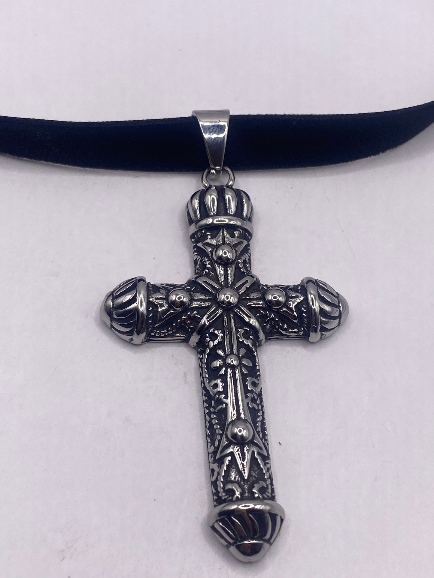 vintage Celtic Stainless Steel Cross pendant necklace