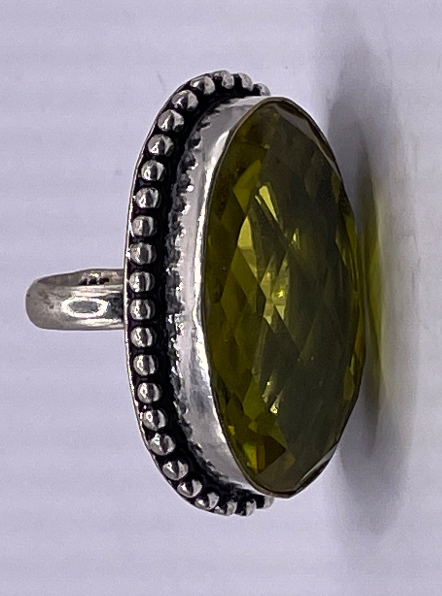 Vintage Yellow Vintage Art Glass Cocktail Ring Size 7