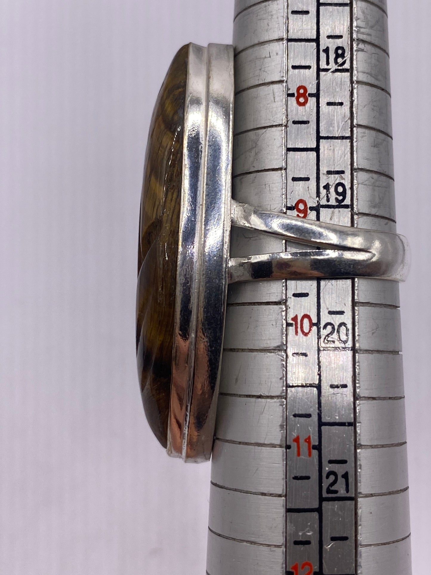 Vintage Tigers Eye Stone Silver Ring